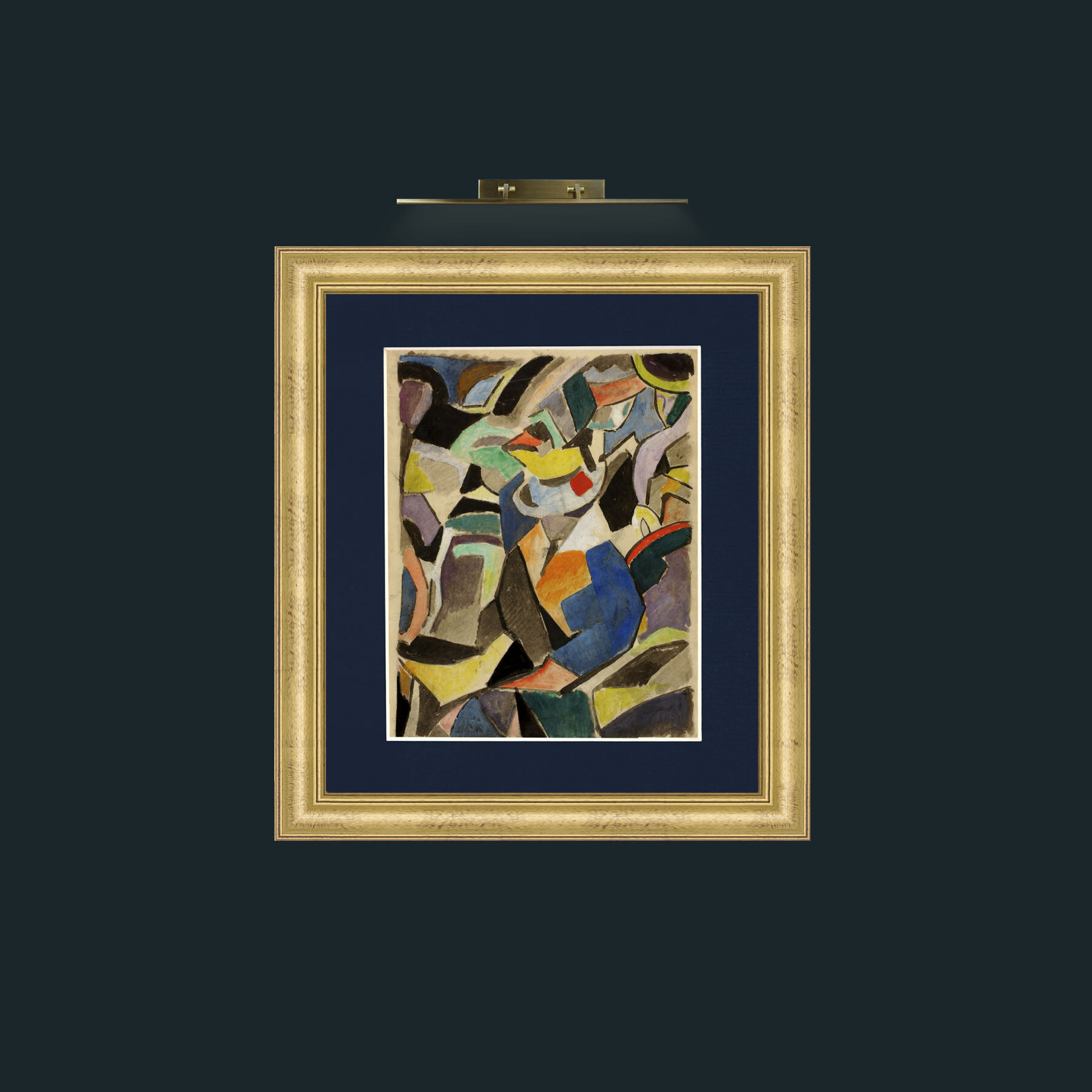 Art-Female Figure-Frame-9WideGilt-Mount-3Blue.jpg