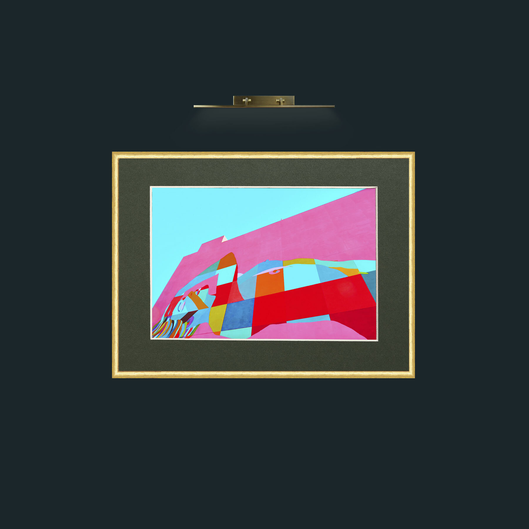 Art-Downdown, USA-Frame-3RoundedGilt-Mount-2Green.jpg