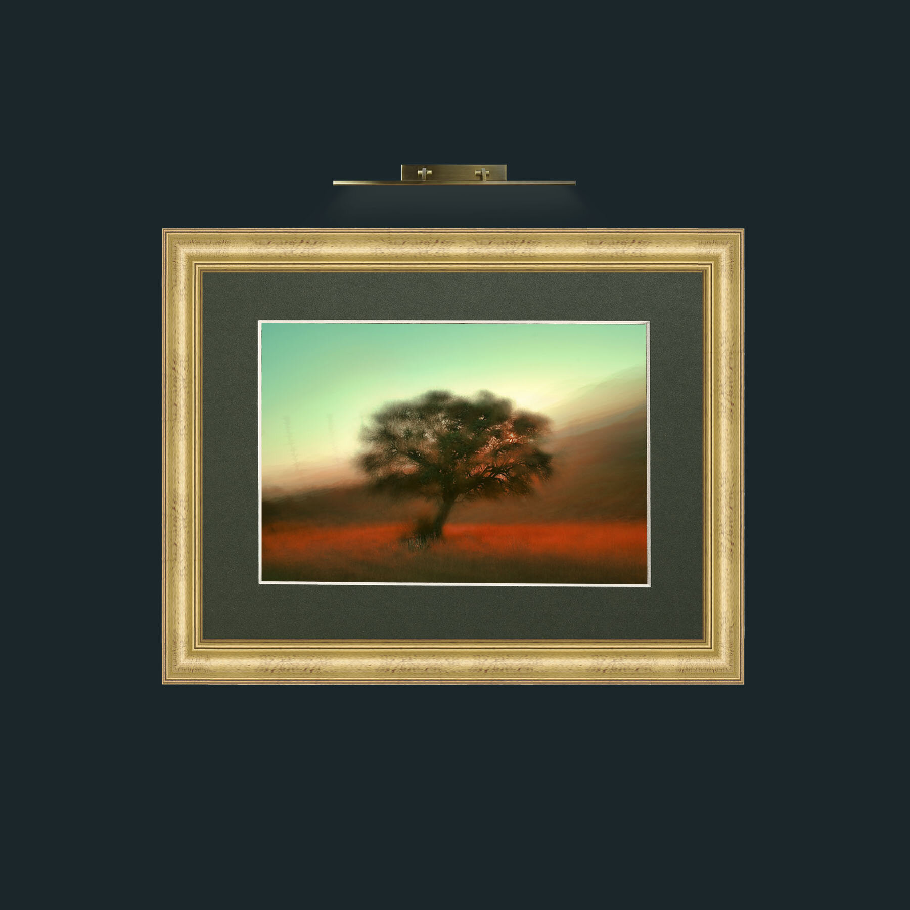 Art-Dreamy Tree-Frame-9WideGilt-Mount-2Green.jpg