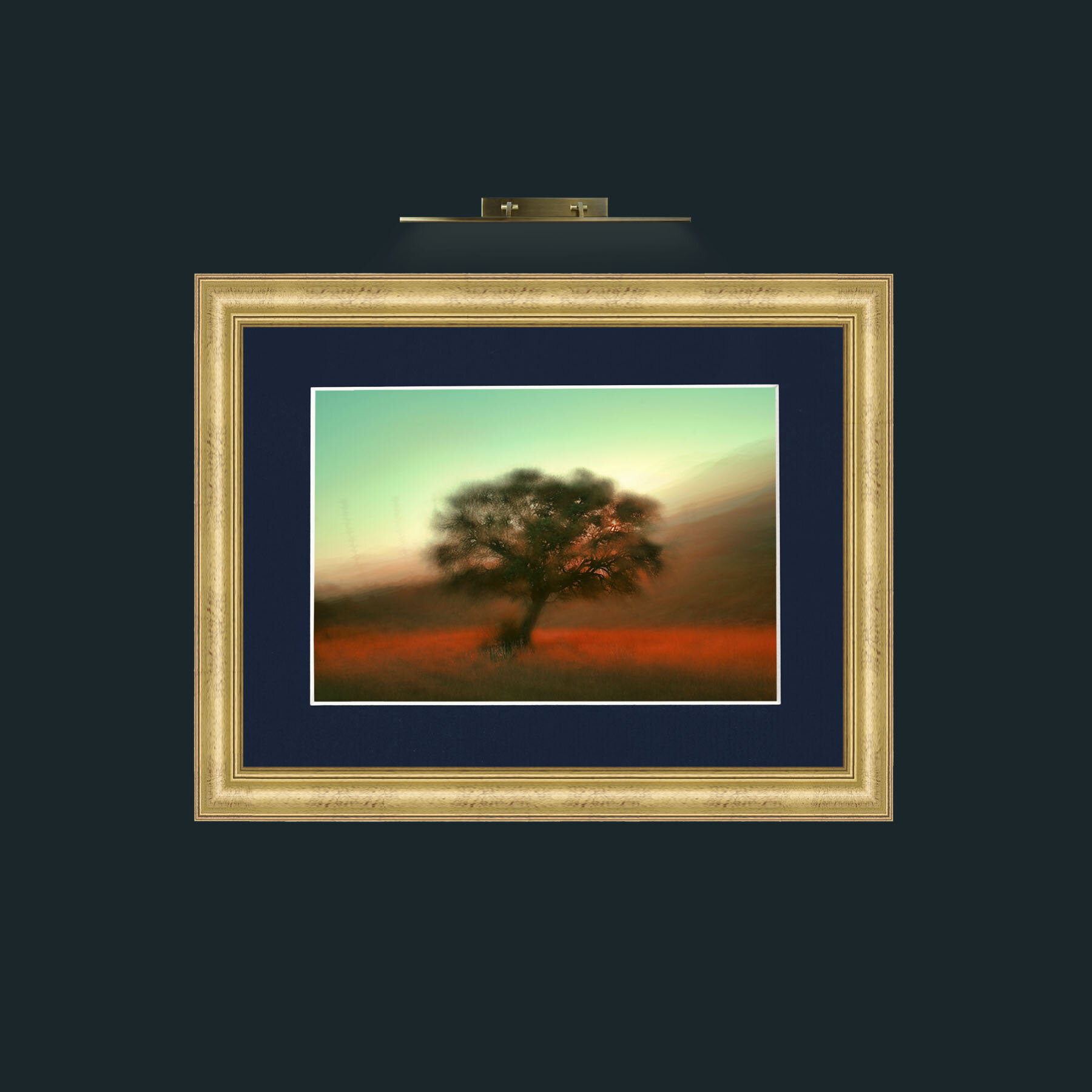 Art-Dreamy Tree-Frame-9WideGilt-Mount-3Blue.jpg