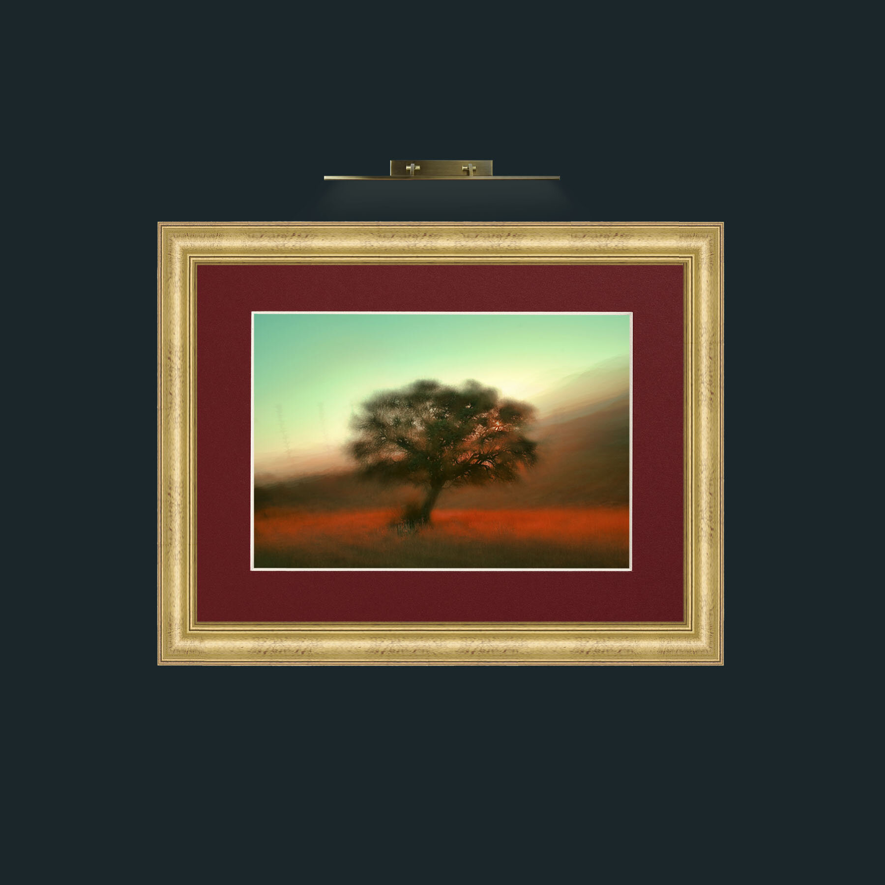 Art-Dreamy Tree-Frame-9WideGilt-Mount-4Red.jpg