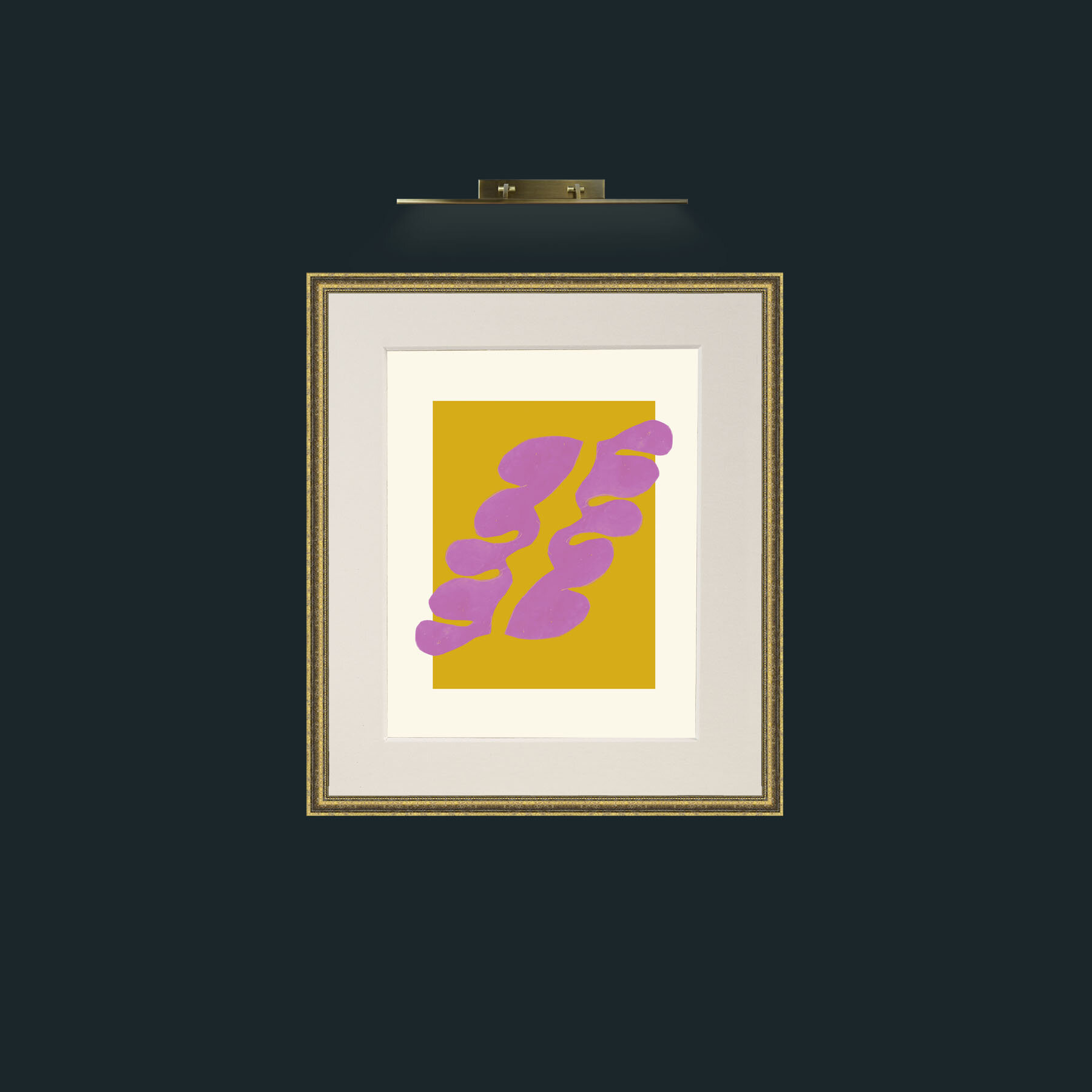 Art-Matisse Inspired Pink on Yellow-Frame-1GiltTextured-Mount-1Antique.jpg