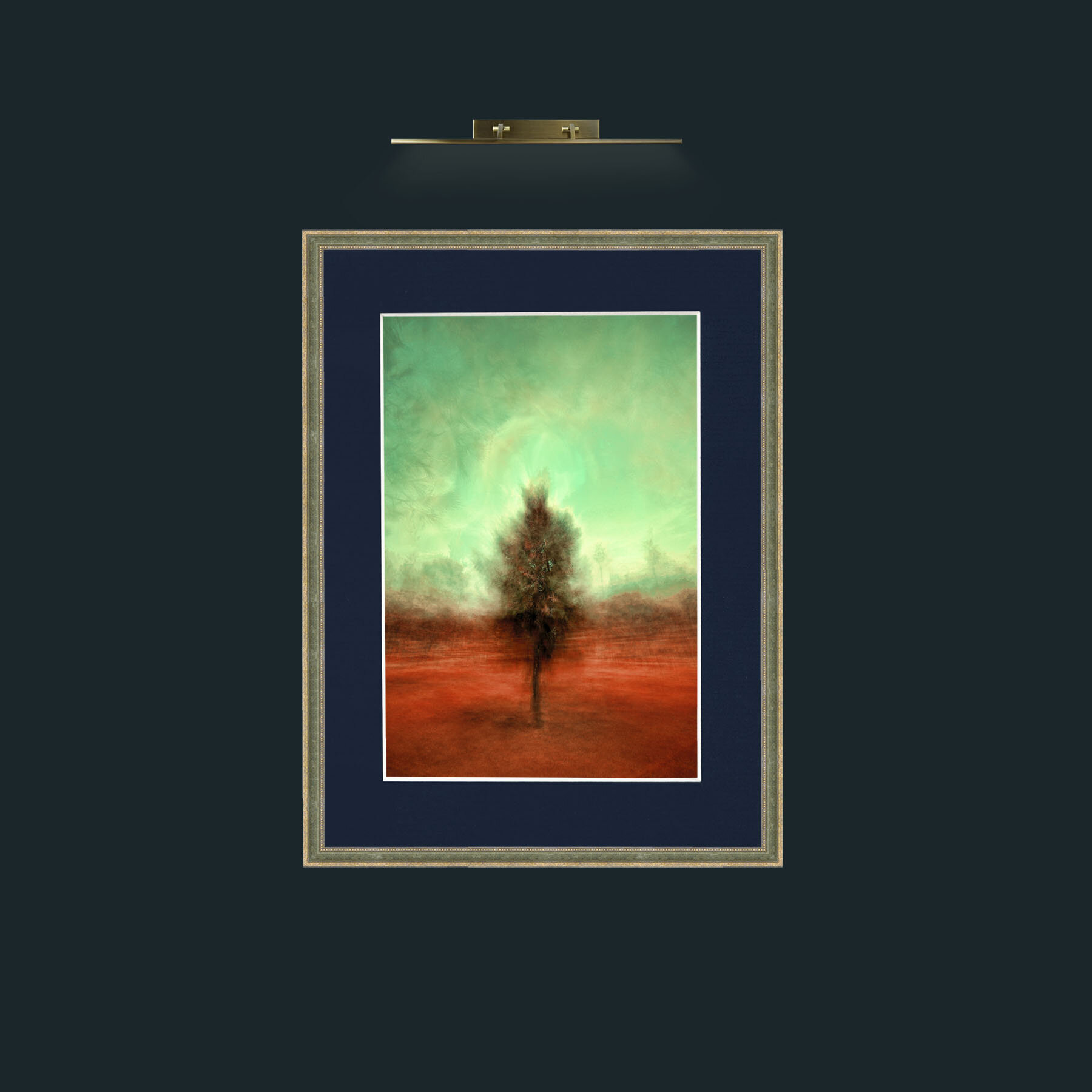 Art-Isolated Tree.jpg-Frame-2GreenGiltTextured-Mount-3Blue.jpg
