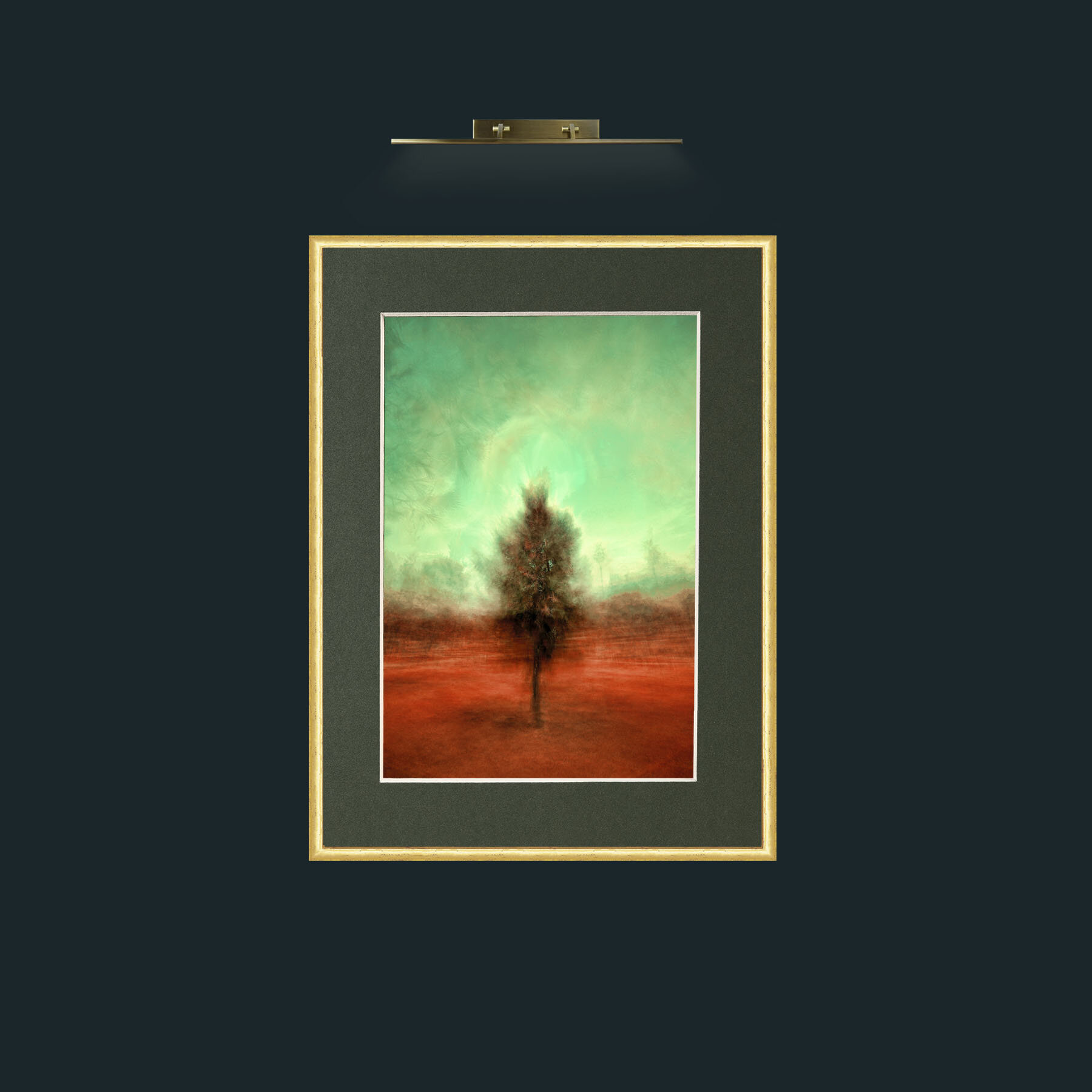 Art-Isolated Tree.jpg-Frame-3RoundedGilt-Mount-2Green.jpg