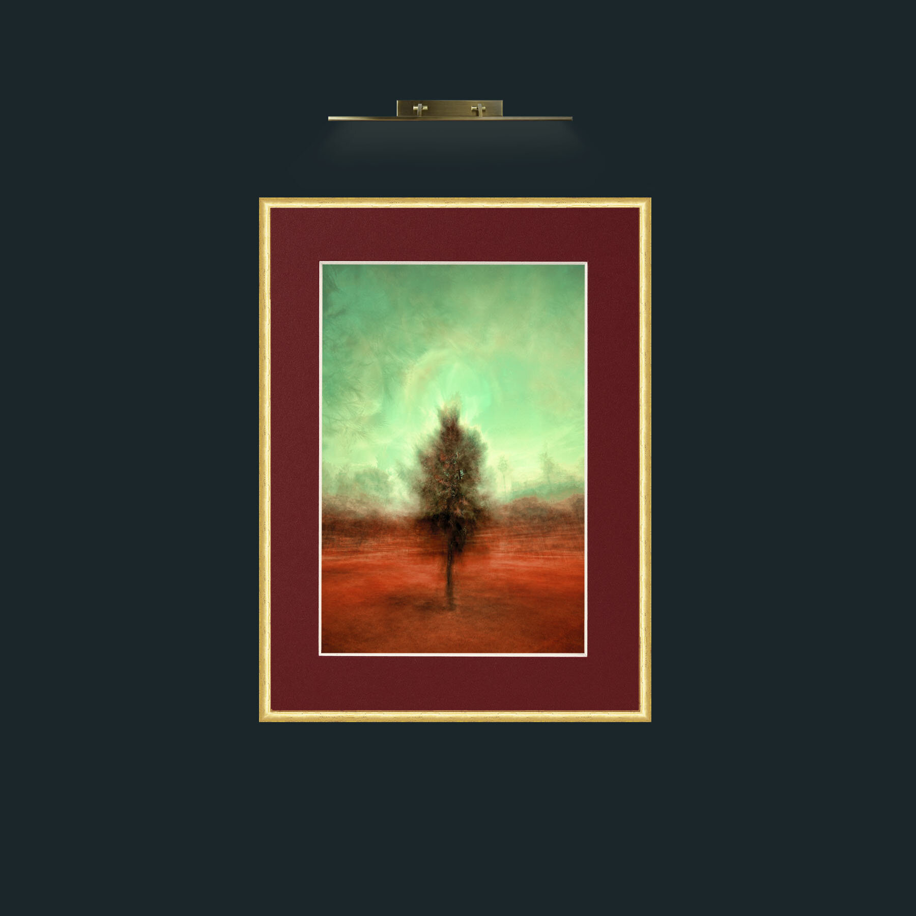 Art-Isolated Tree.jpg-Frame-3RoundedGilt-Mount-4Red.jpg