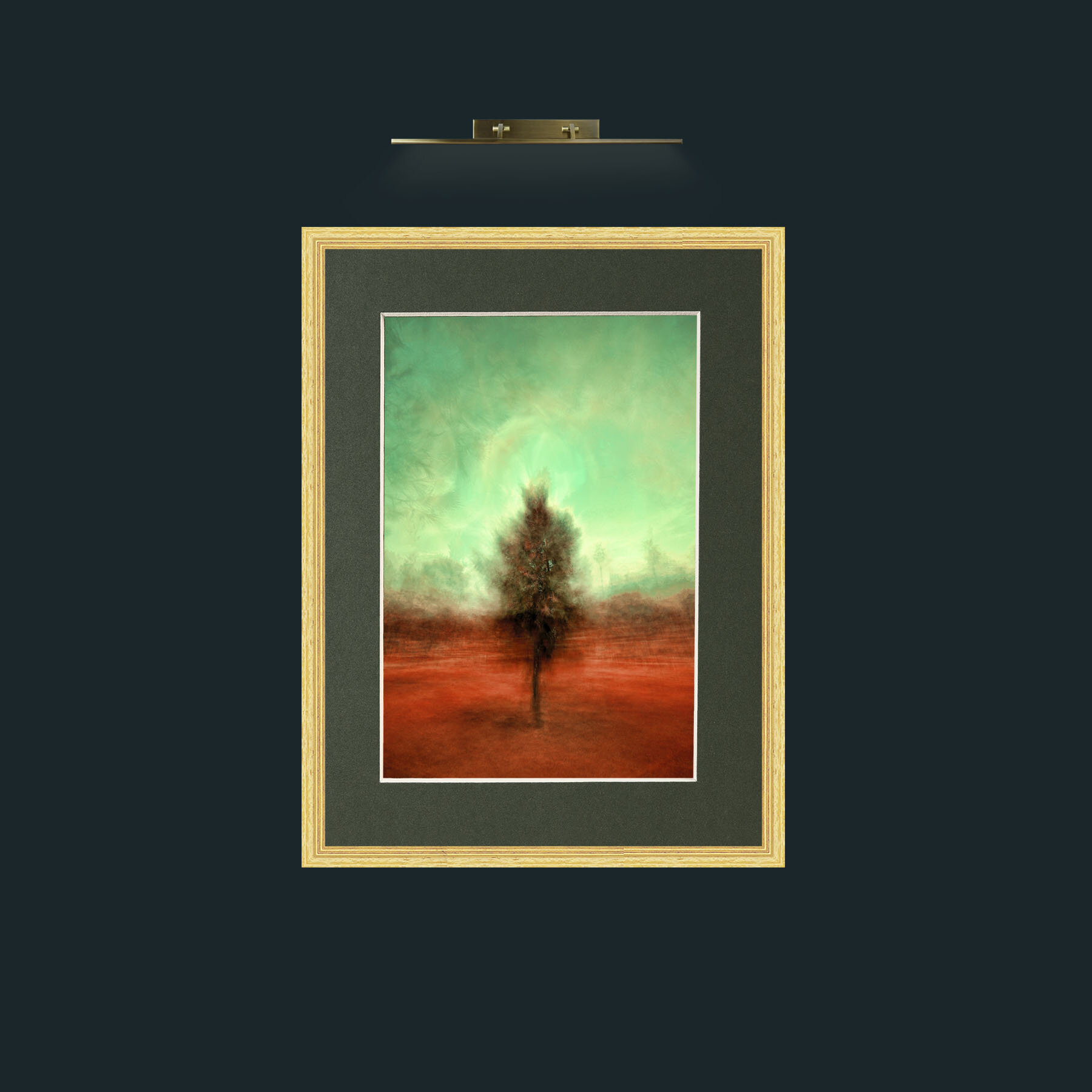 Art-Isolated Tree.jpg-Frame-4BevelledGilt-Mount-2Green.jpg