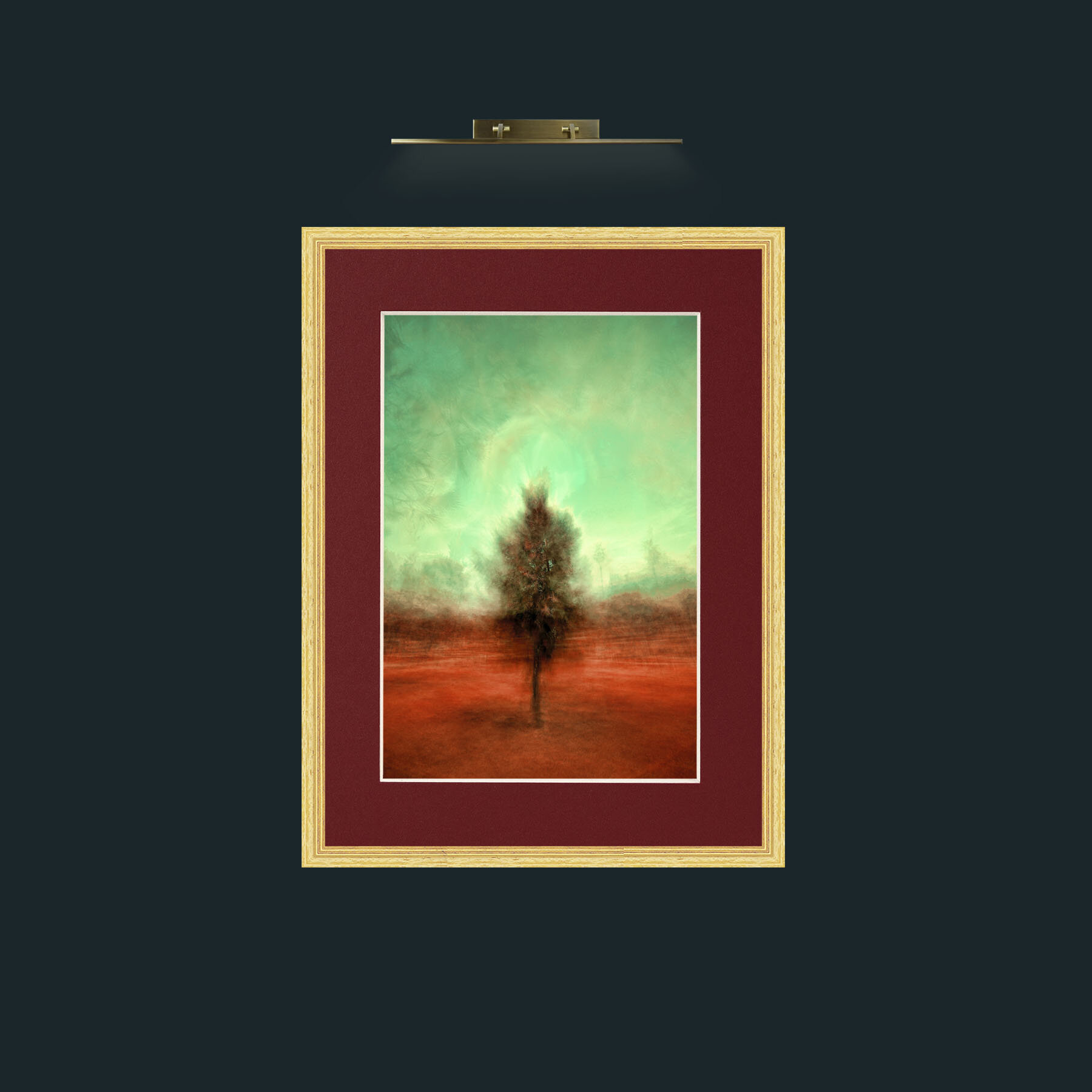 Art-Isolated Tree.jpg-Frame-4BevelledGilt-Mount-4Red.jpg