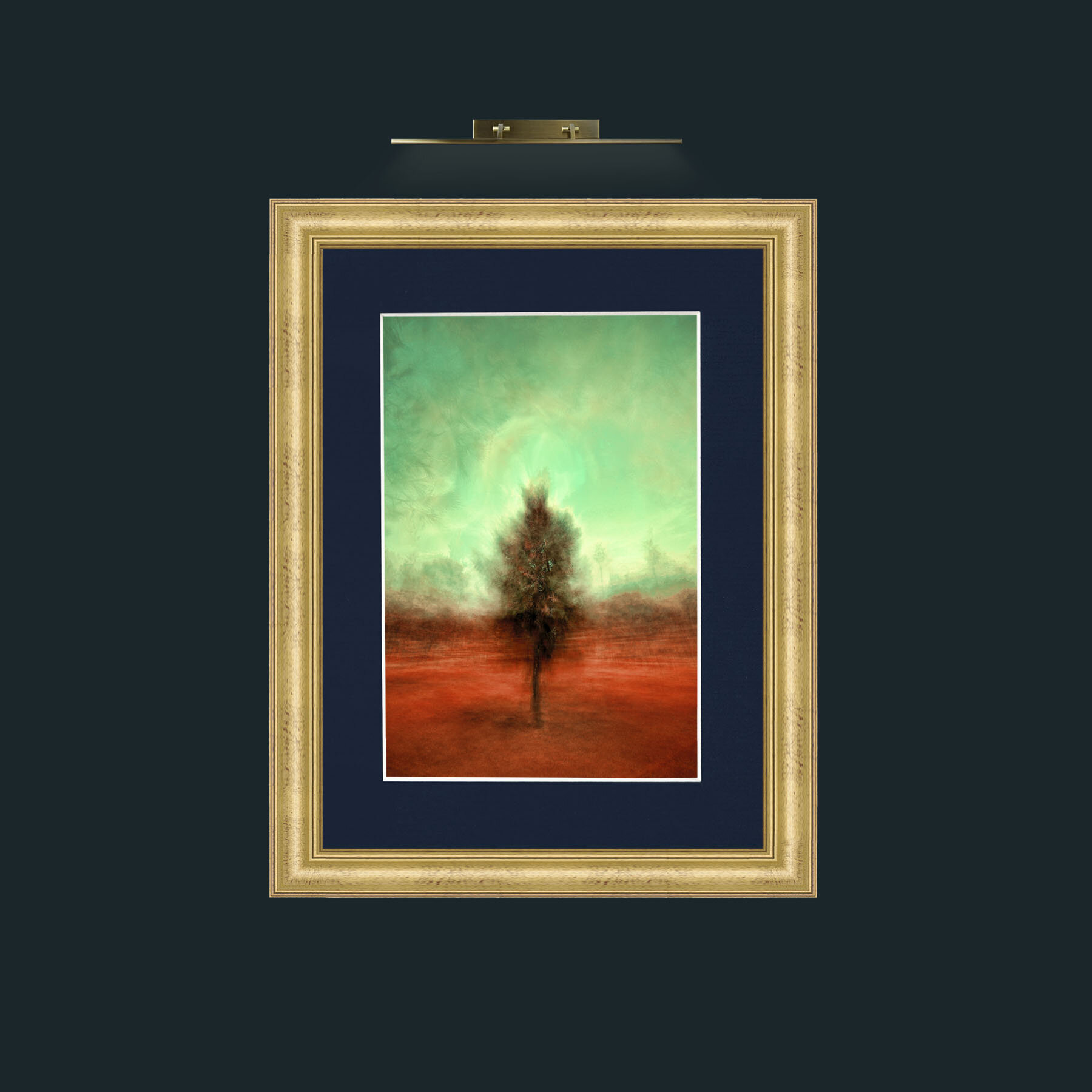 Art-Isolated Tree.jpg-Frame-9WideGilt-Mount-3Blue.jpg