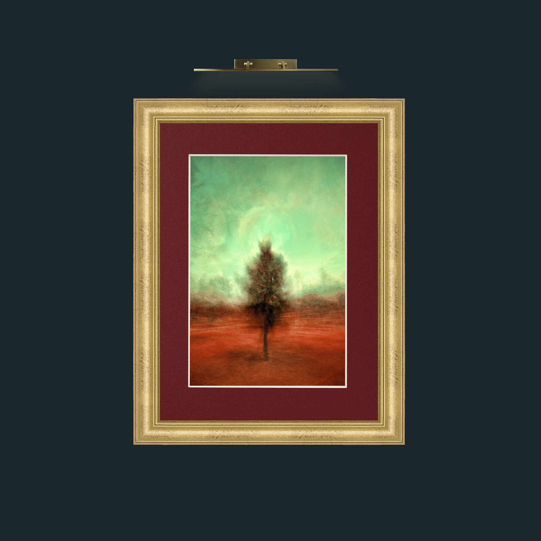Art-Isolated Tree.jpg-Frame-9WideGilt-Mount-4Red.jpg