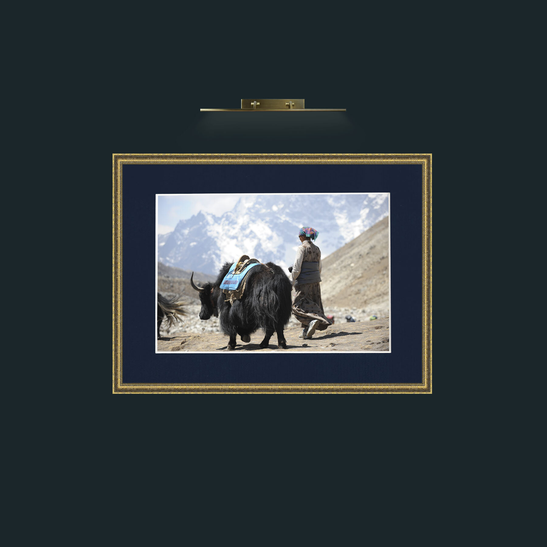 Art-Lady and the Yak-Frame-1TexturedGilt-Mount-3Blue.jpg