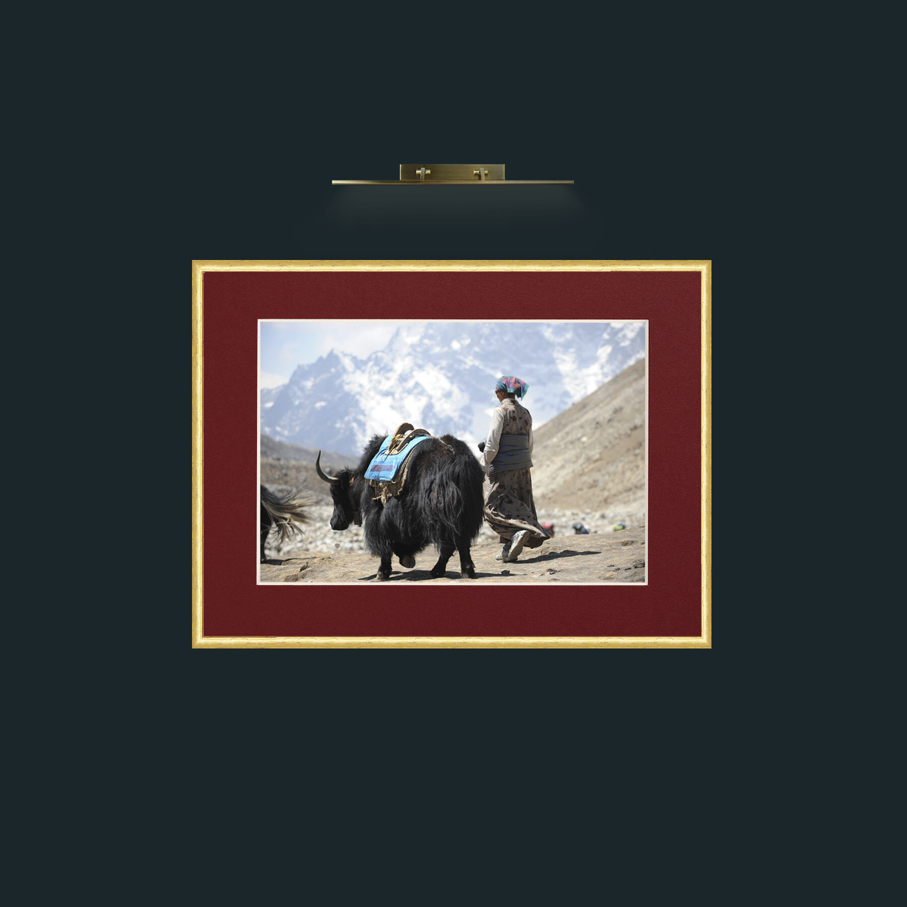 Art-Lady and the Yak-Frame-3RoundedGilt-Mount-4Red.jpg