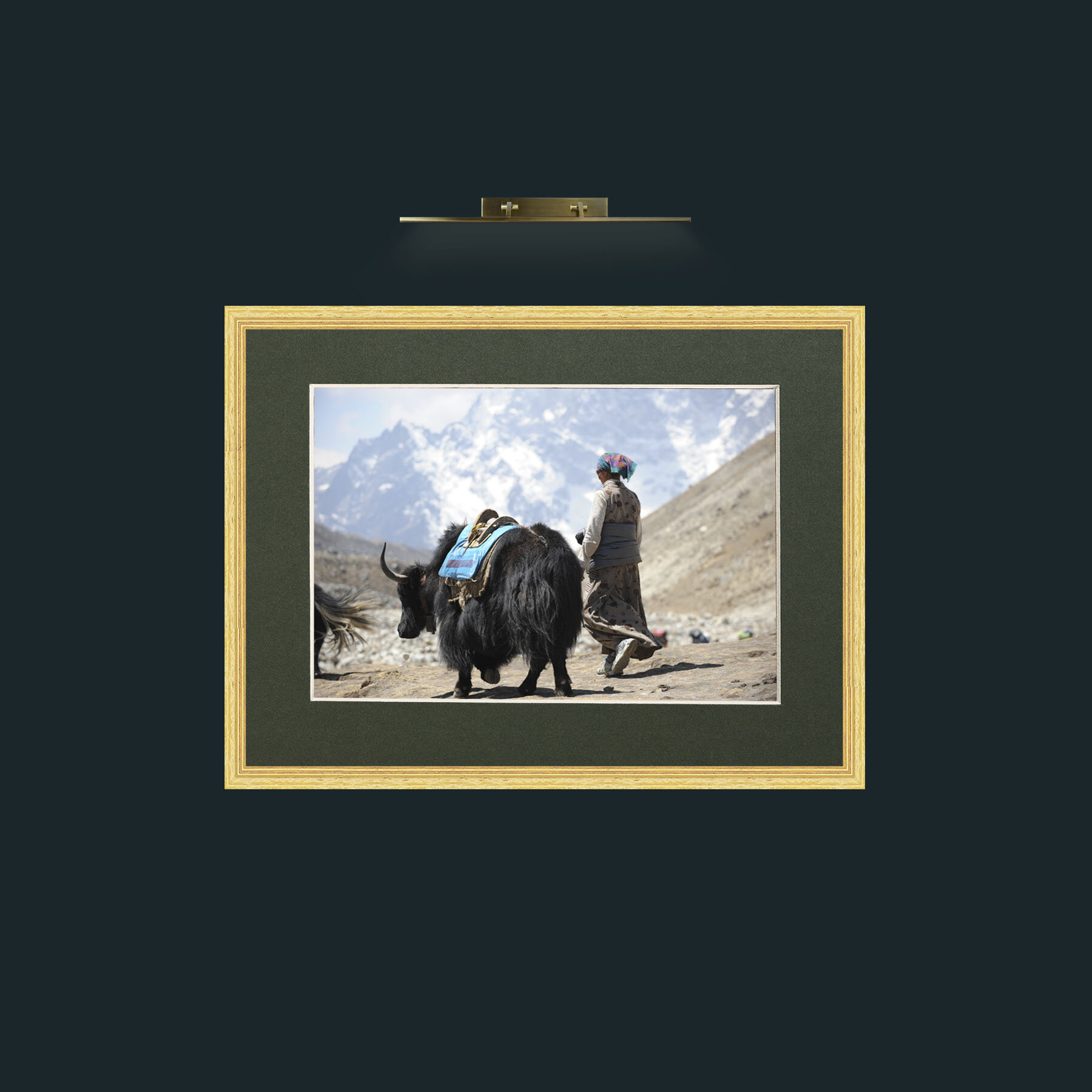 Art-Lady and the Yak-Frame-4BevelledGilt-Mount-2Green.jpg