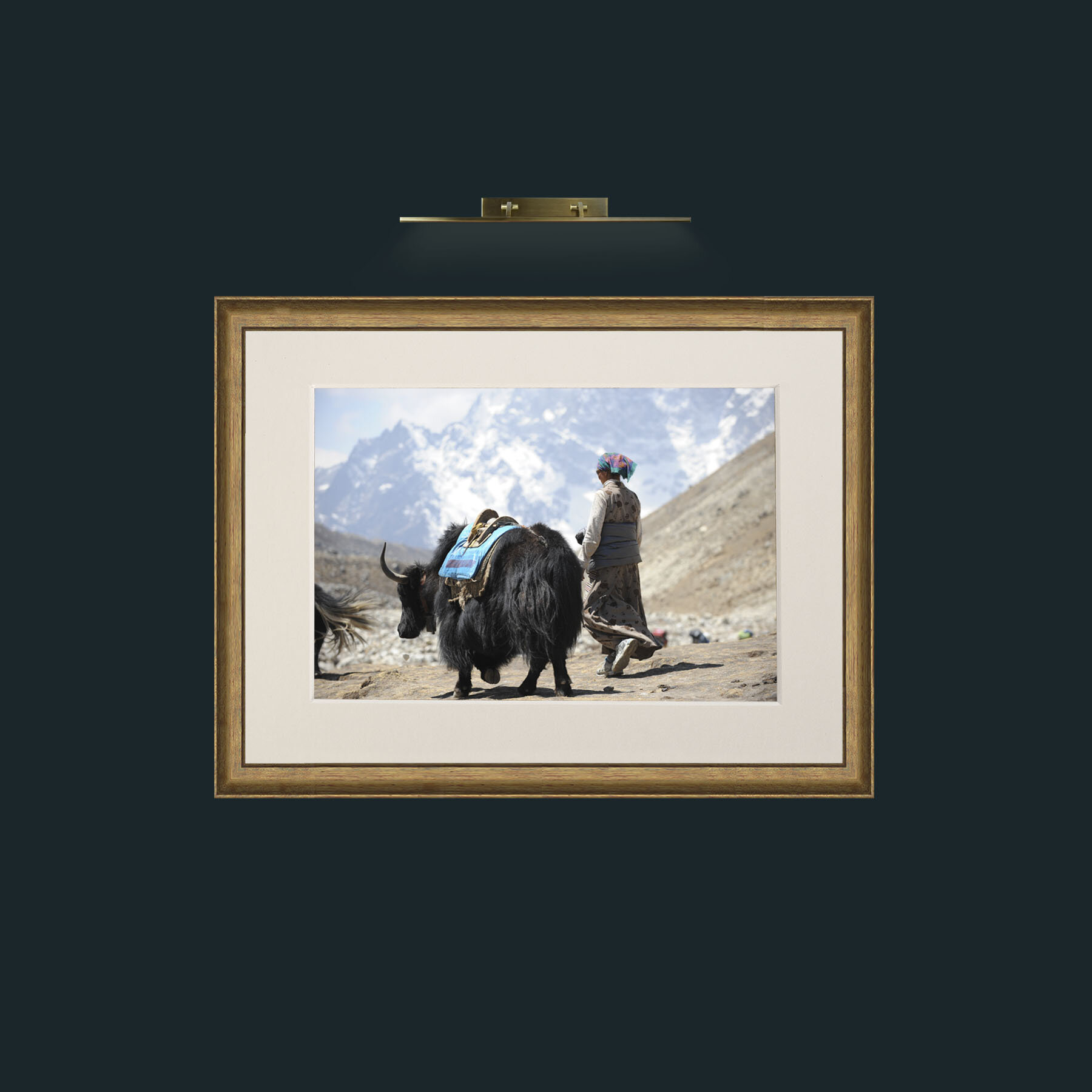 Art-Lady and the Yak-Frame-8AntiqueRedGoldGilt-Mount-1Antique.jpg