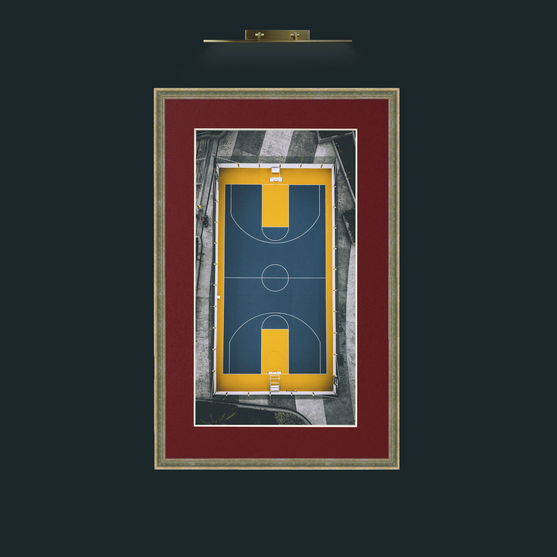 Art-Landing Pad.jpg-Frame-2GreenGoldTextured-Mount-4Red.jpg