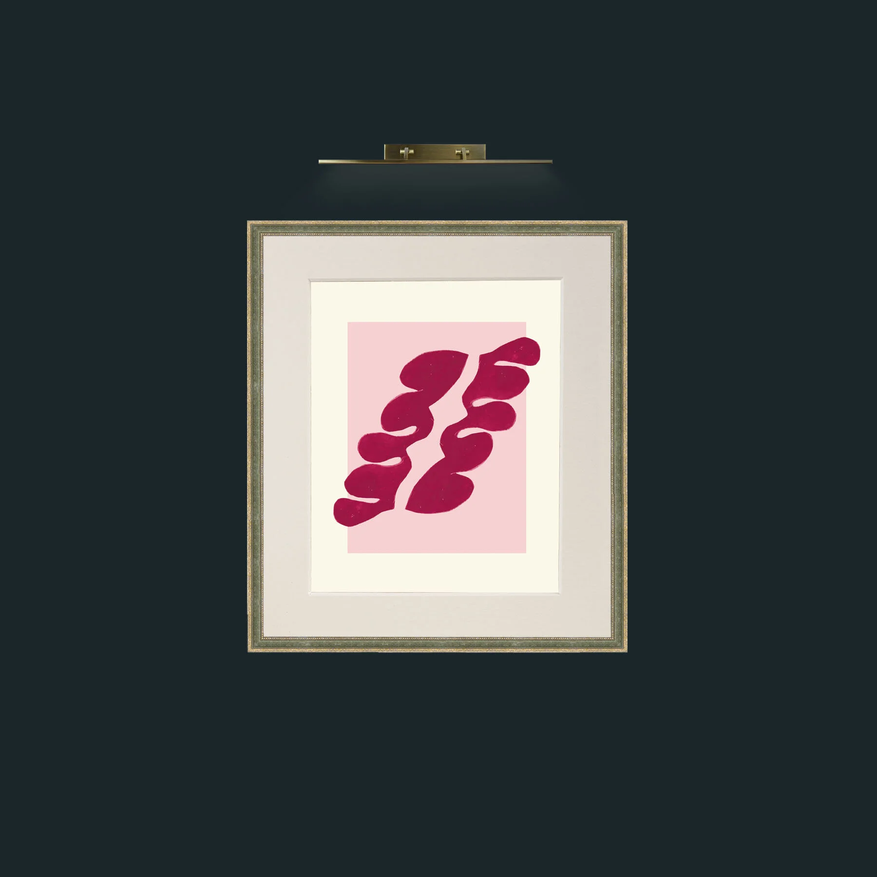 Art-Matisse Inspored Red on Pink-Frame-2GreenGiltTextured-Mount-1Antique.jpg