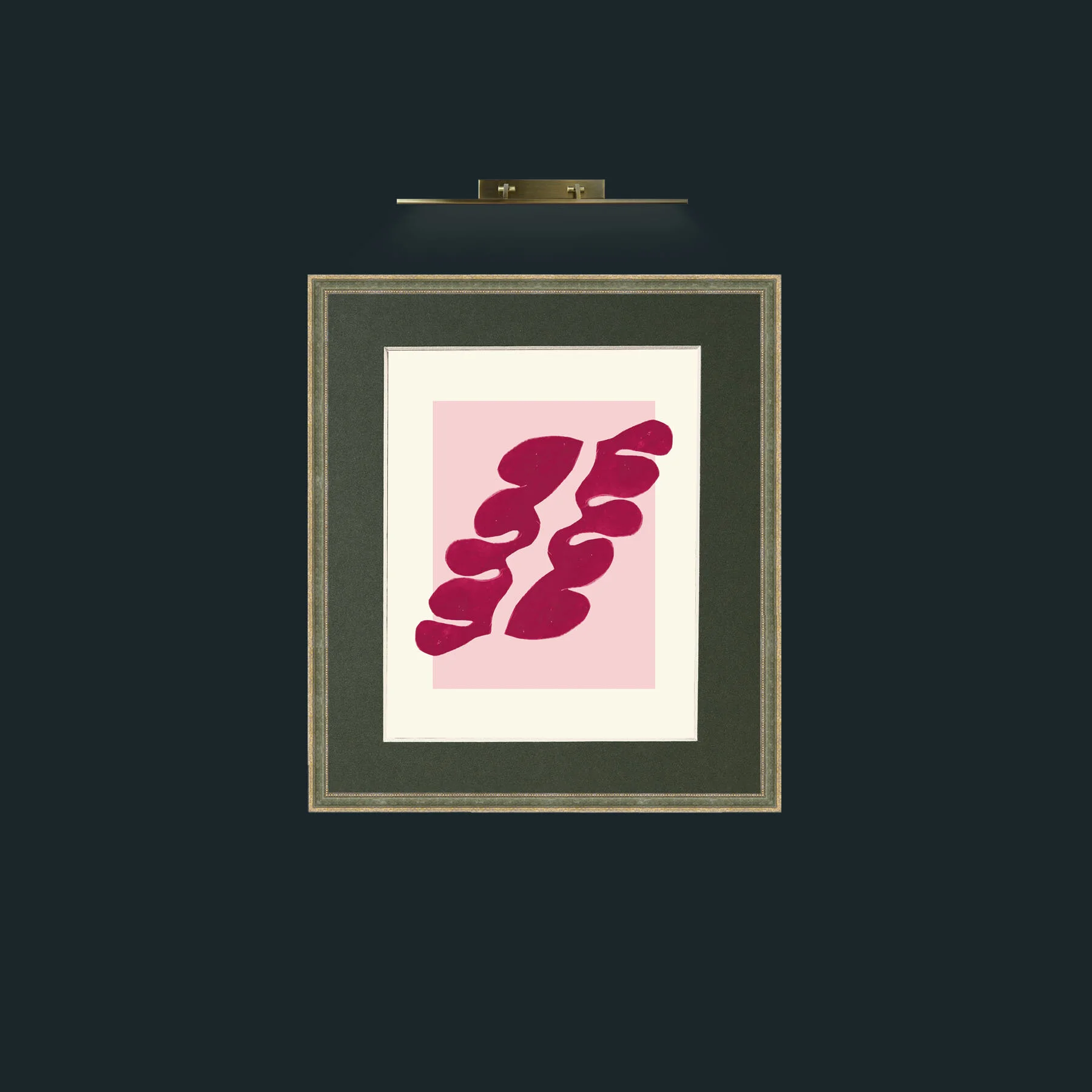 Art-Matisse Inspored Red on Pink-Frame-2GreenGiltTextured-Mount-2Green.jpg