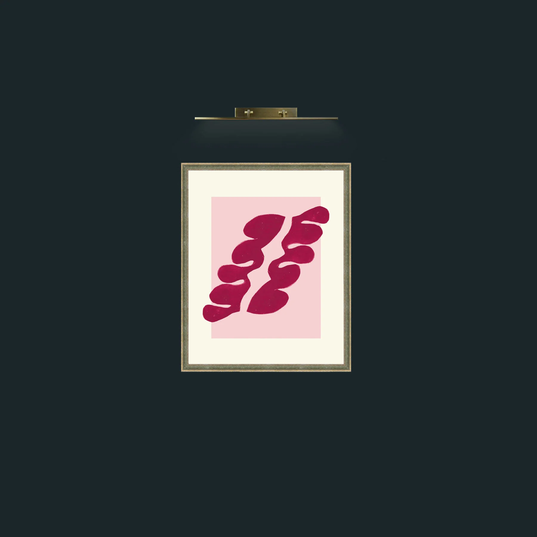 Art-Matisse Inspored Red on Pink-Frame-2GreenGiltTextured.jpg