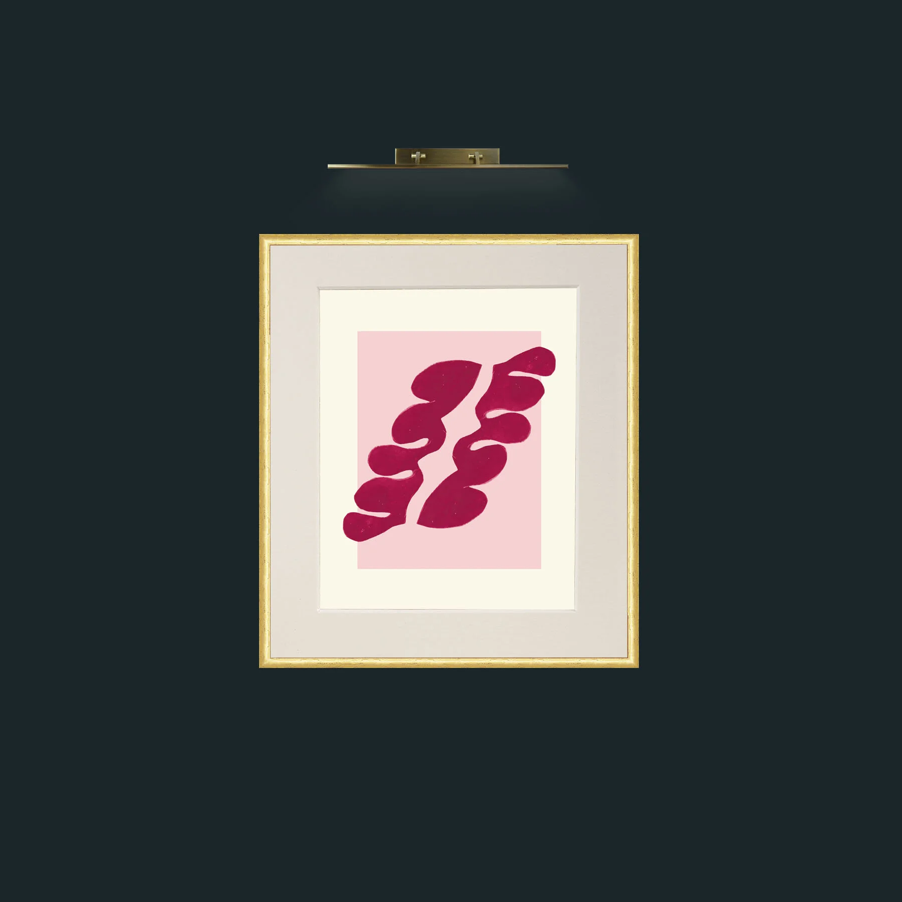 Art-Matisse Inspored Red on Pink-Frame-3RoundedGilt-Mount-1Antique.jpg
