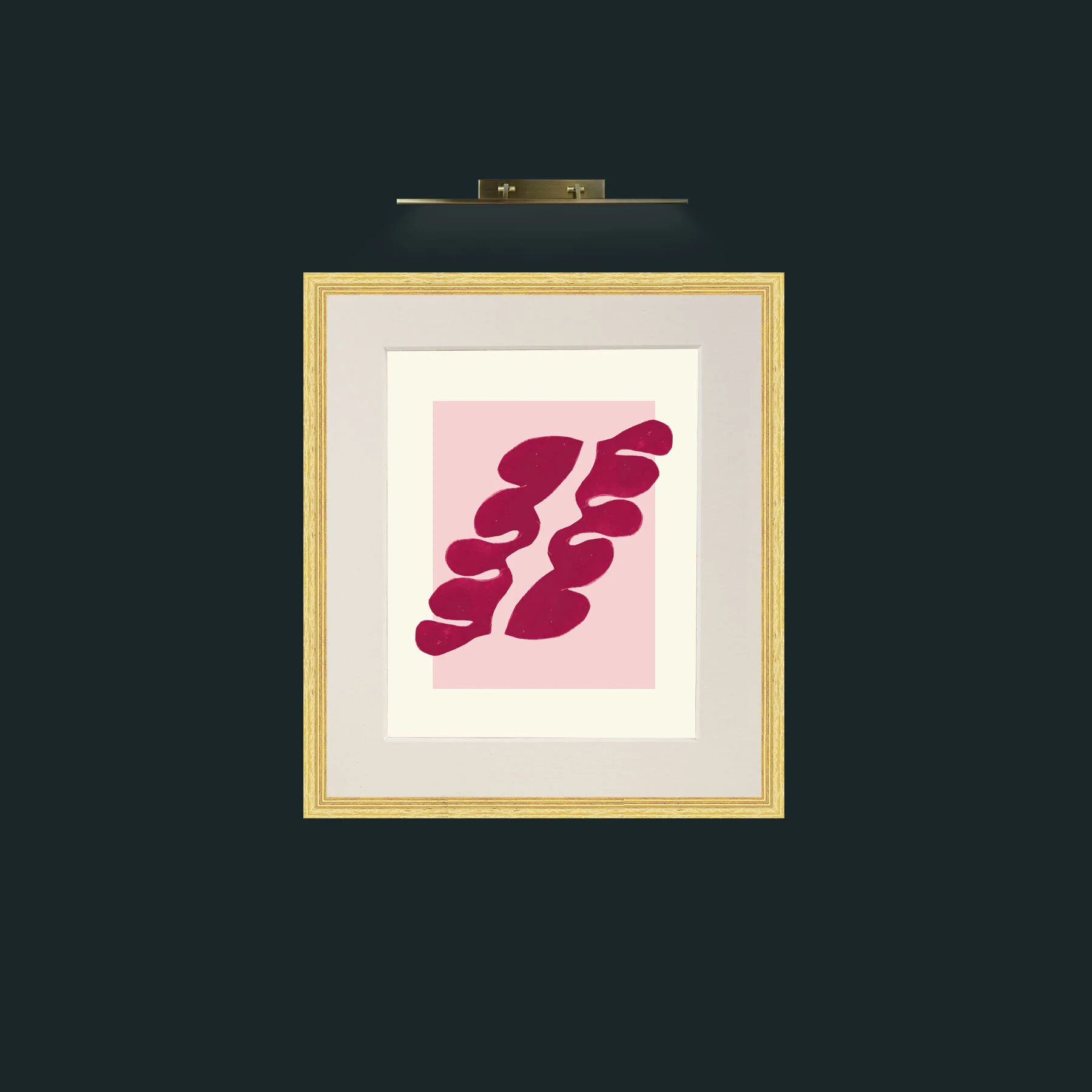 Art-Matisse Inspored Red on Pink-Frame-4BevelledGilt-Mount-1Antique.jpg