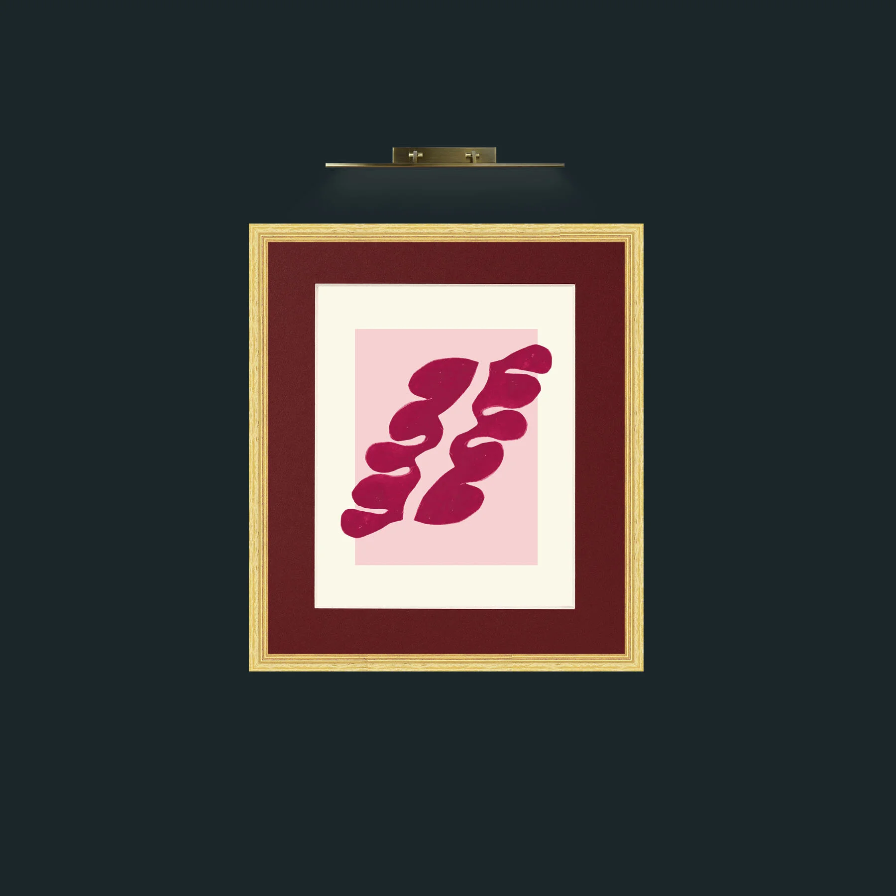 Art-Matisse Inspored Red on Pink-Frame-4BevelledGilt-Mount-4Red.jpg