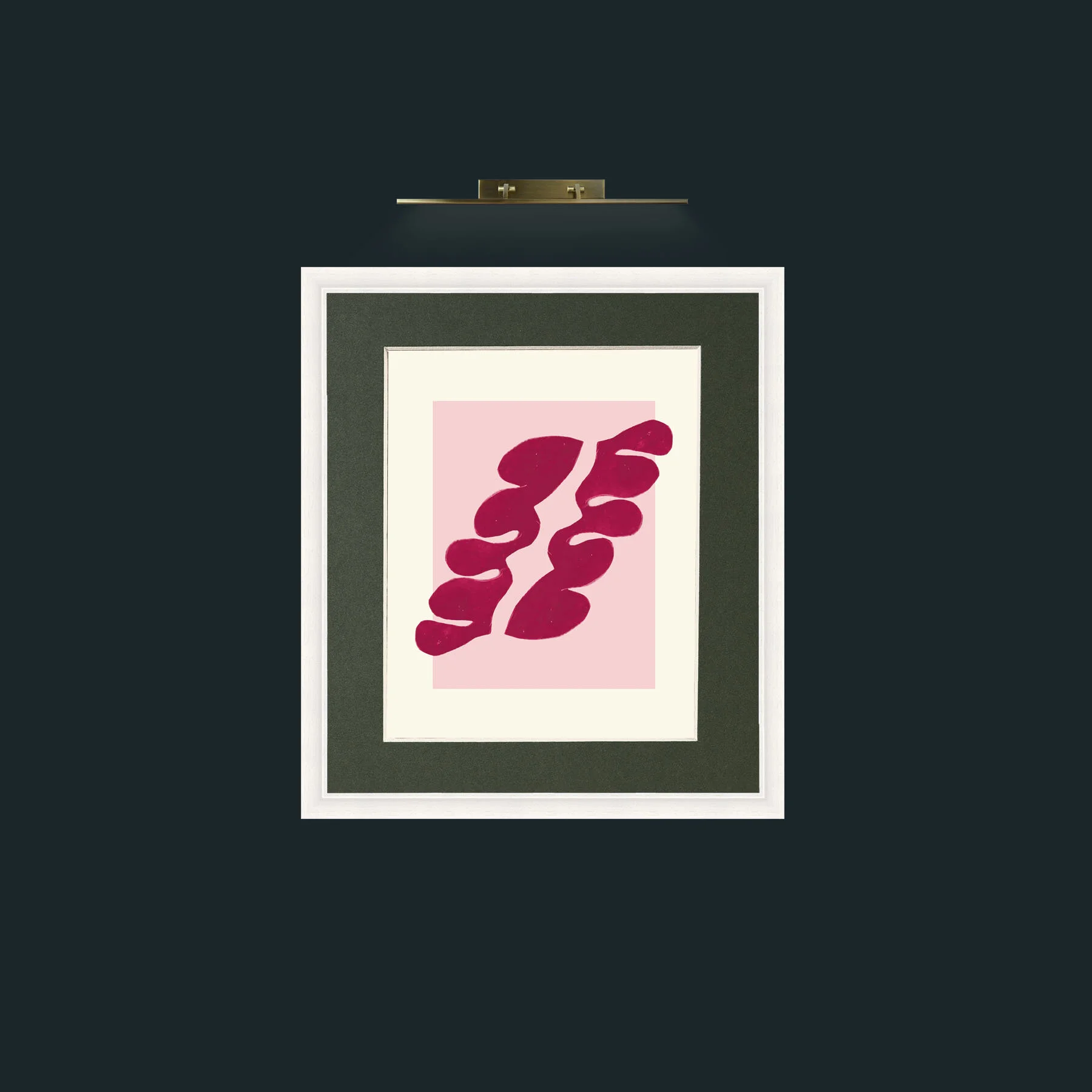 Art-Matisse Inspored Red on Pink-Frame-5White-Mount-2Green.jpg