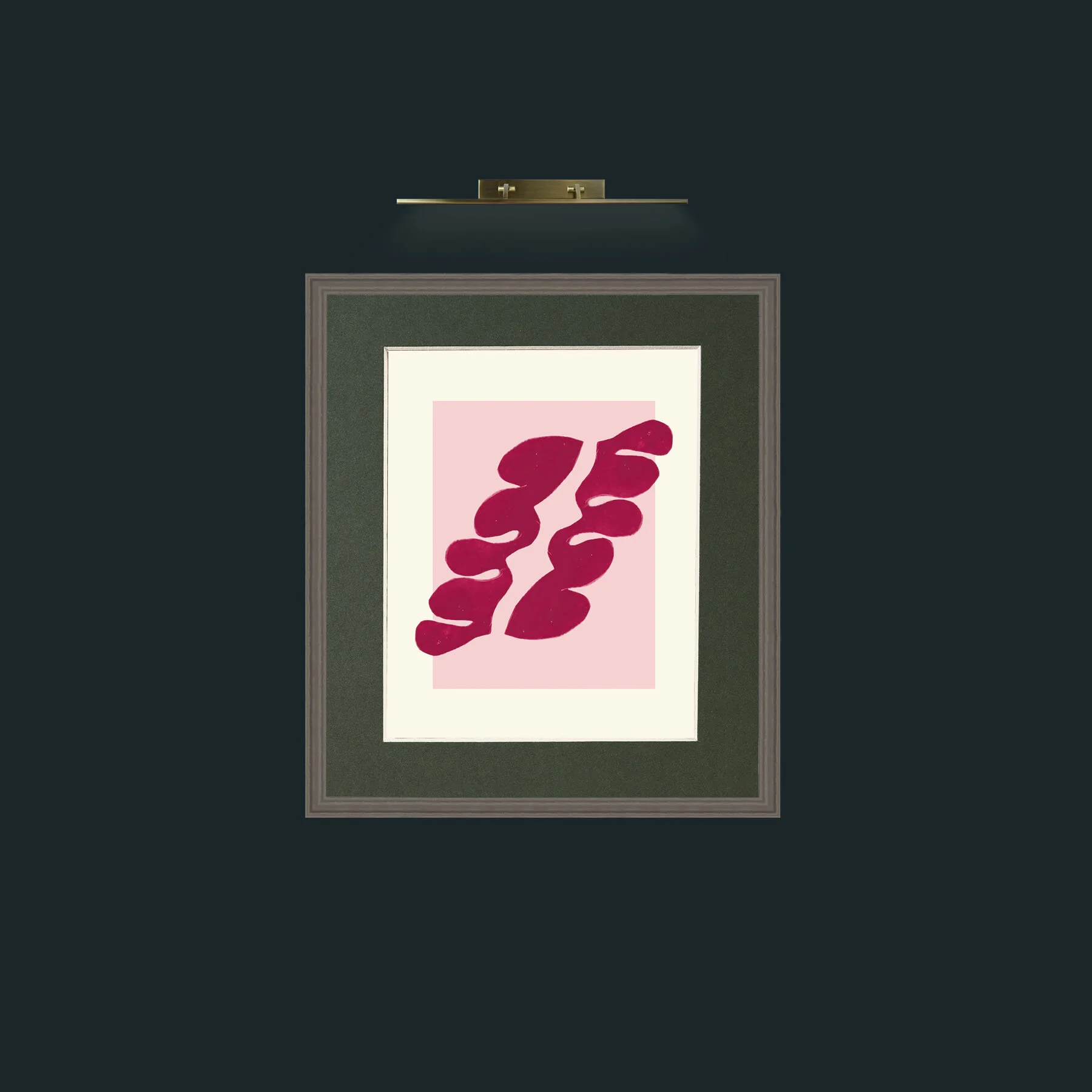 Art-Matisse Inspored Red on Pink-Frame-6Grey-Mount-2Green.jpg