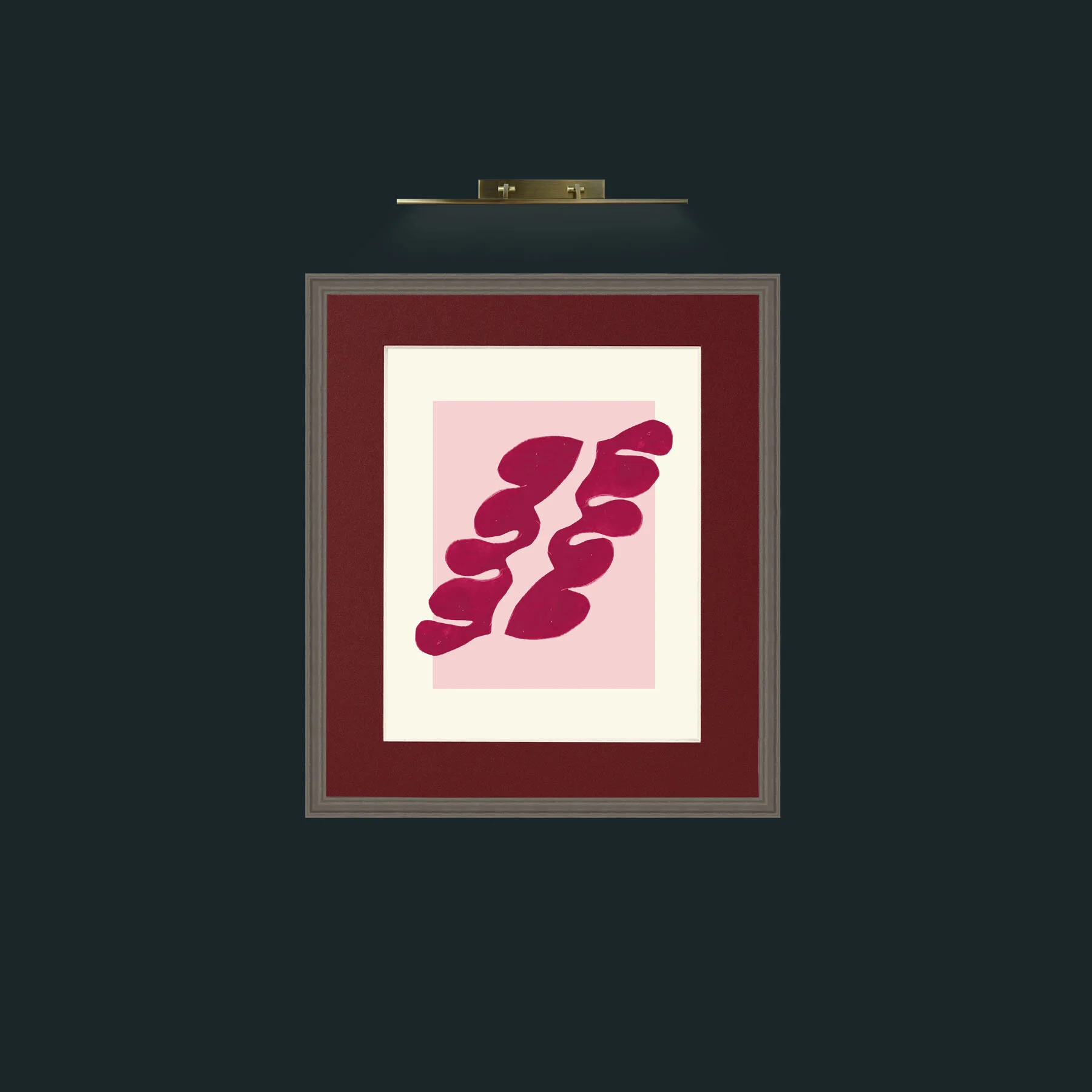 Art-Matisse Inspored Red on Pink-Frame-6Grey-Mount-4Red.jpg