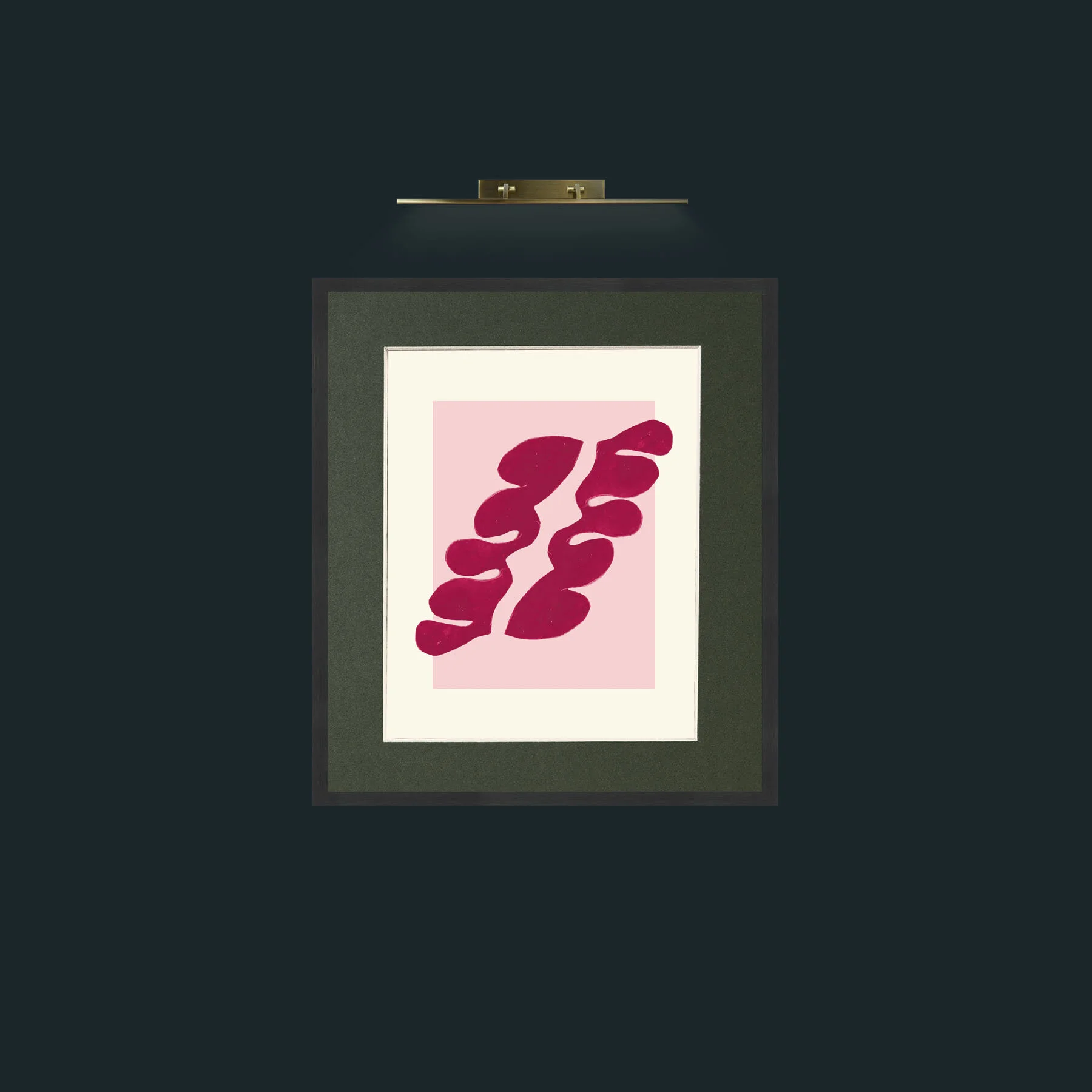 Art-Matisse Inspored Red on Pink-Frame-7Black-Mount-2Green.jpg