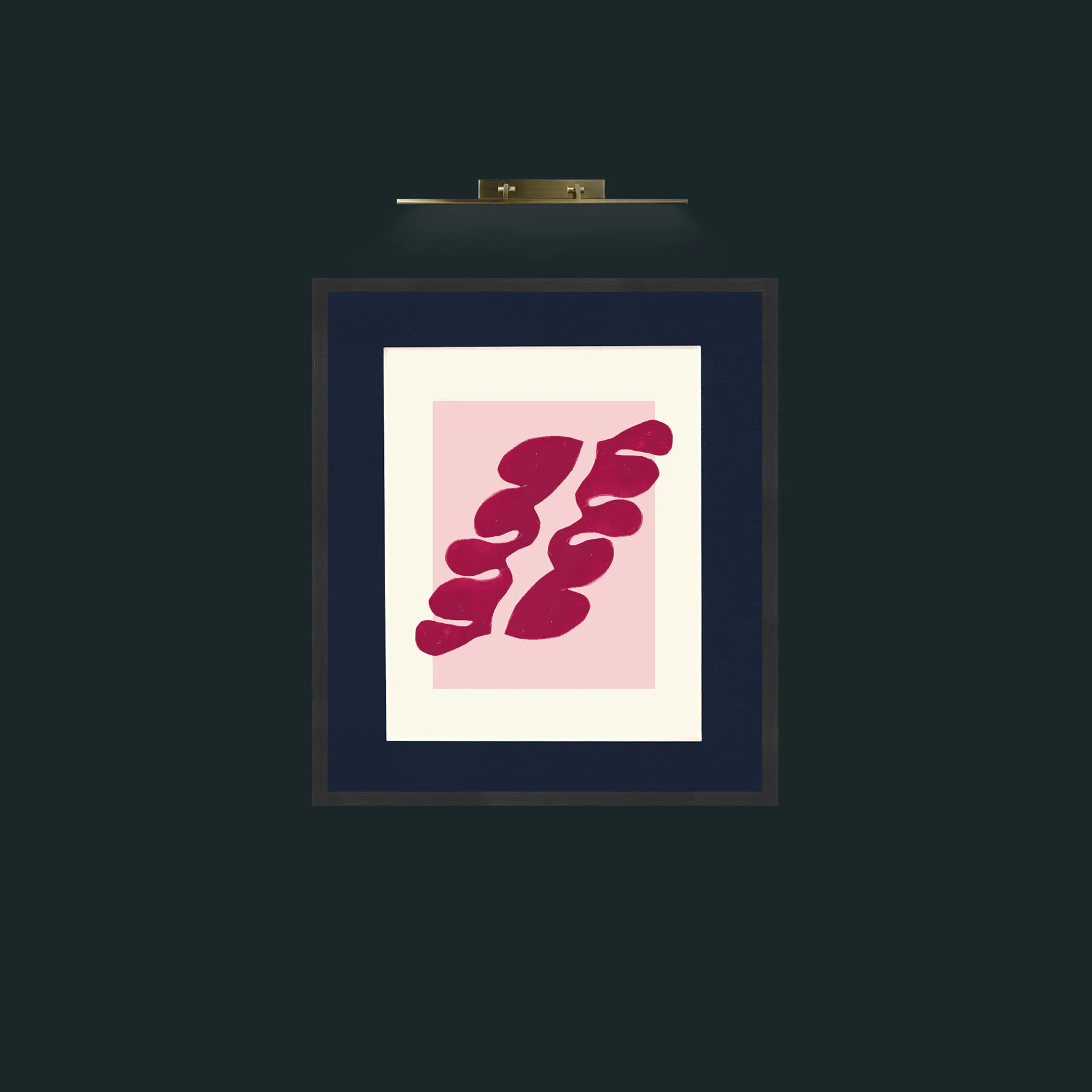 Art-Matisse Inspored Red on Pink-Frame-7Black-Mount-3Blue.jpg