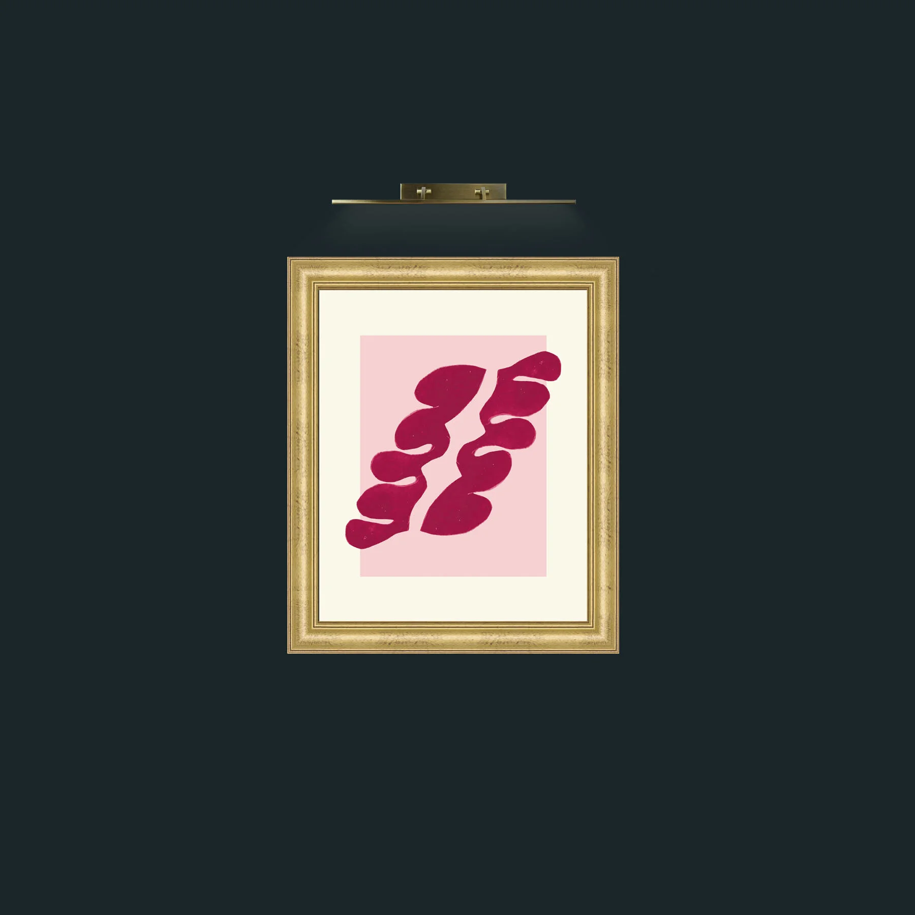 Art-Matisse Inspored Red on Pink-Frame-8WideGilt.jpg