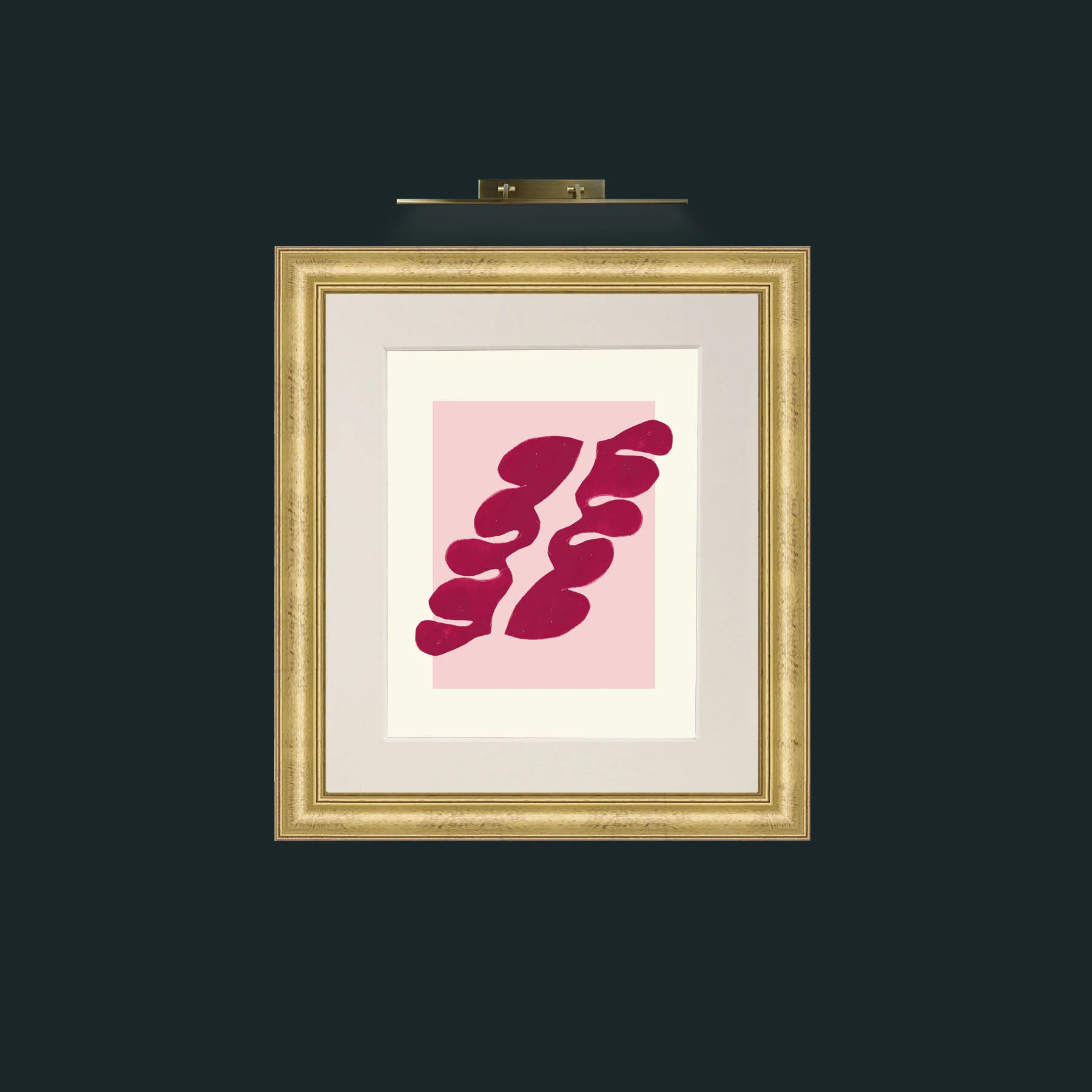 Art-Matisse Inspored Red on Pink-Frame-9WideGilt-Mount-1Antique.jpg