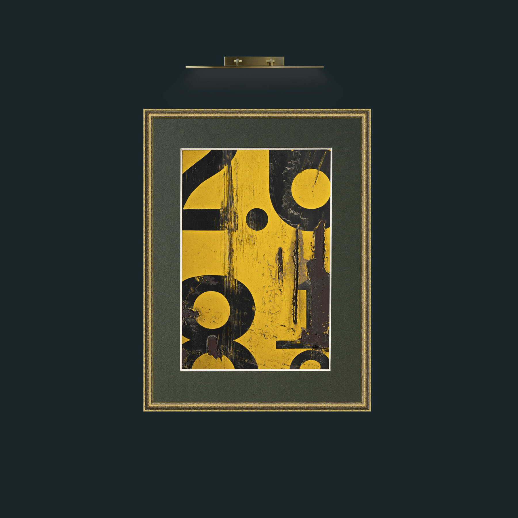 Art-Numbers in Yellow.jpg-Frame-1TexturedGilt-Mount-2Green.jpg
