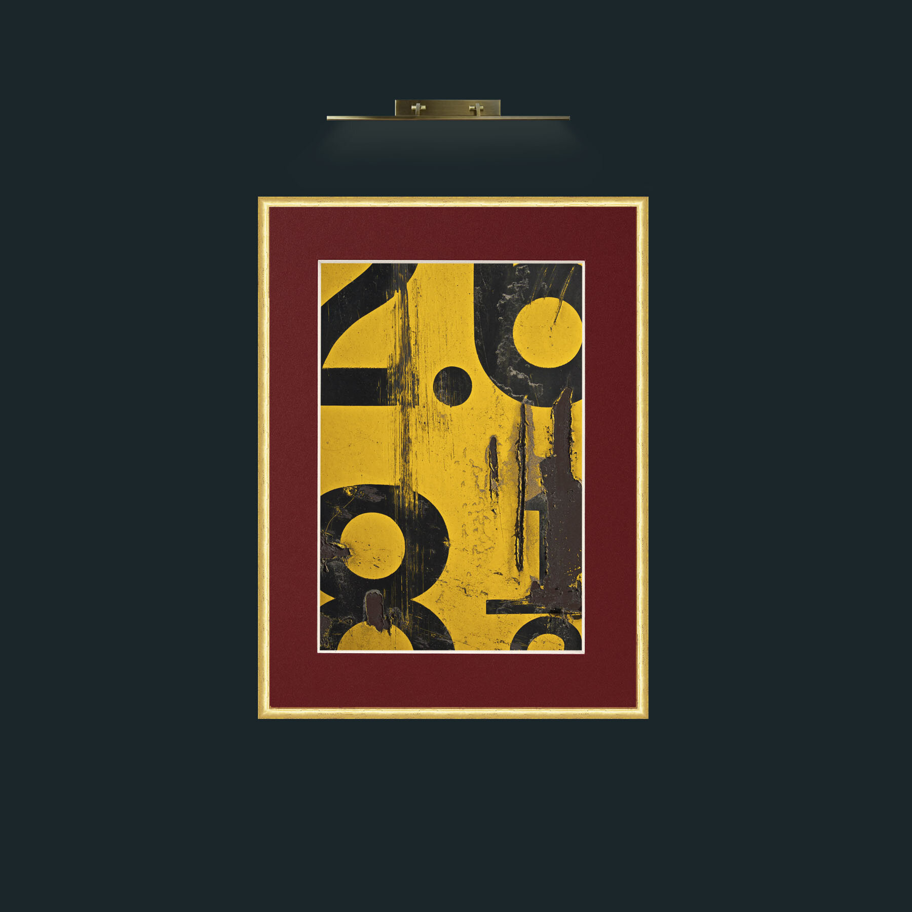 Art-Numbers in Yellow.jpg-Frame-3RoundedGilt-Mount-4Red.jpg