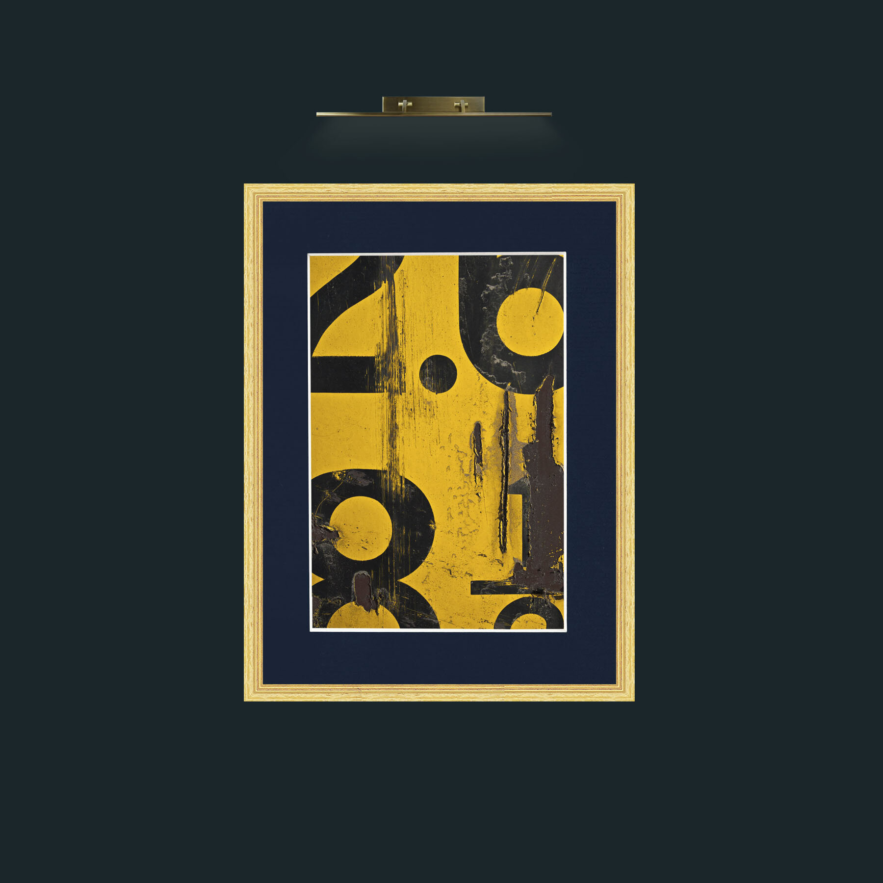 Art-Numbers in Yellow.jpg-Frame-4BevelledGilt-Mount-3Blue.jpg