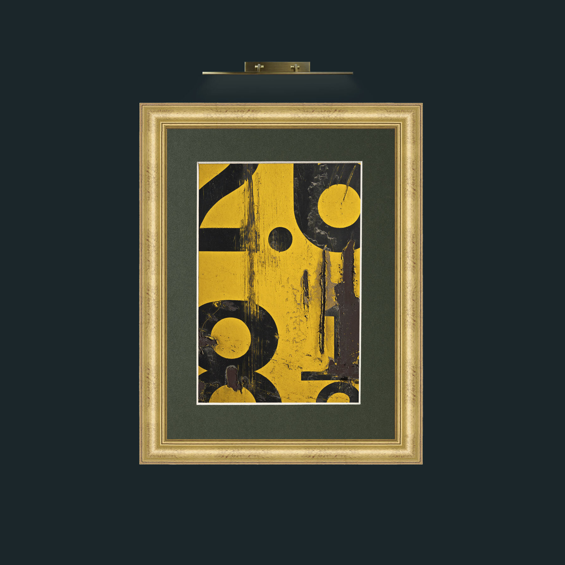 Art-Numbers in Yellow.jpg-Frame-9WideGilt-Mount-2Green.jpg