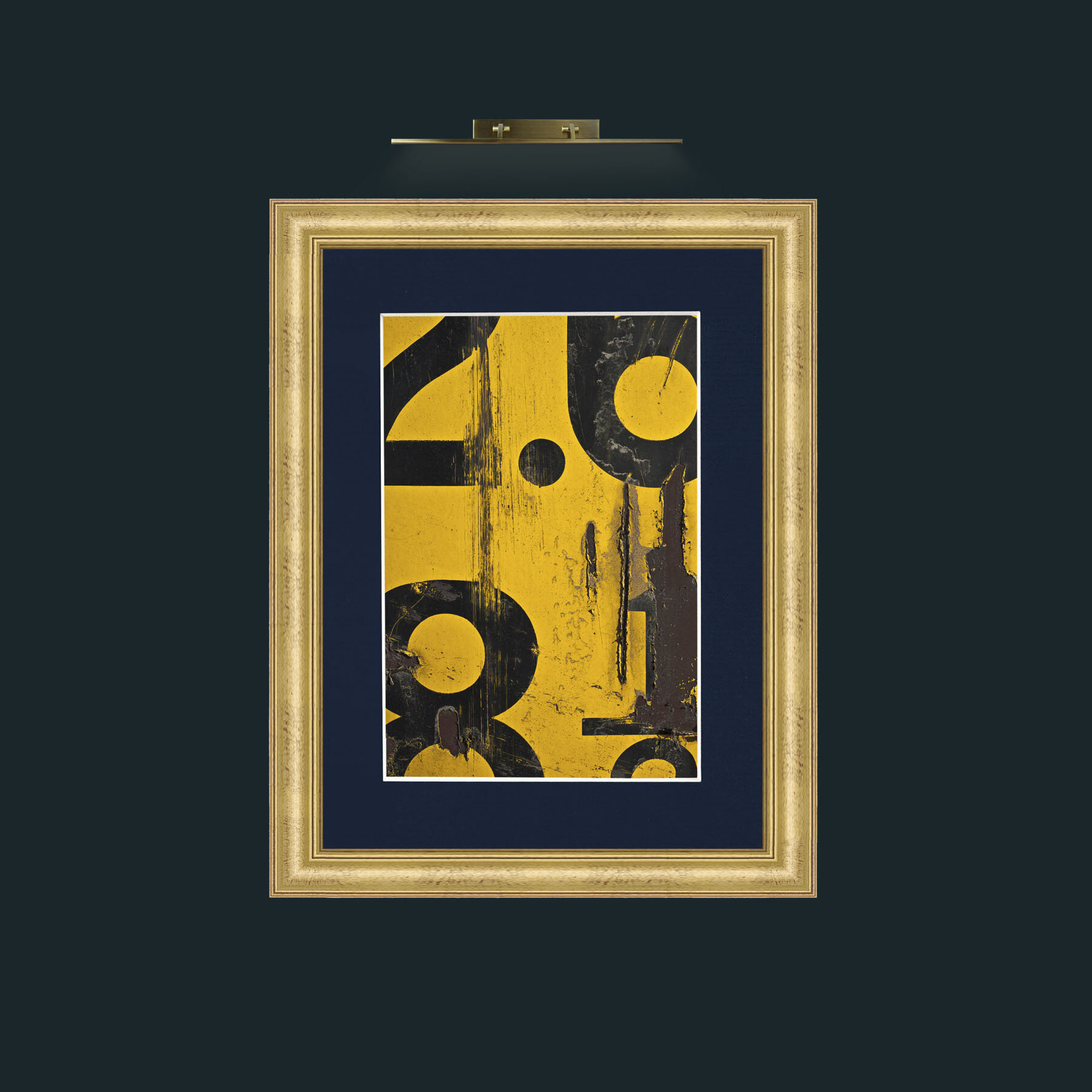 Art-Numbers in Yellow.jpg-Frame-9WideGilt-Mount-3Blue.jpg