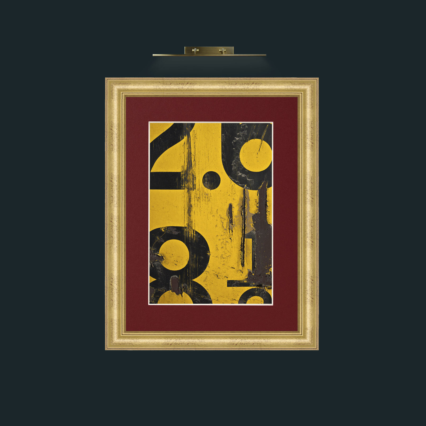 Art-Numbers in Yellow.jpg-Frame-9WideGilt-Mount-4Red.jpg