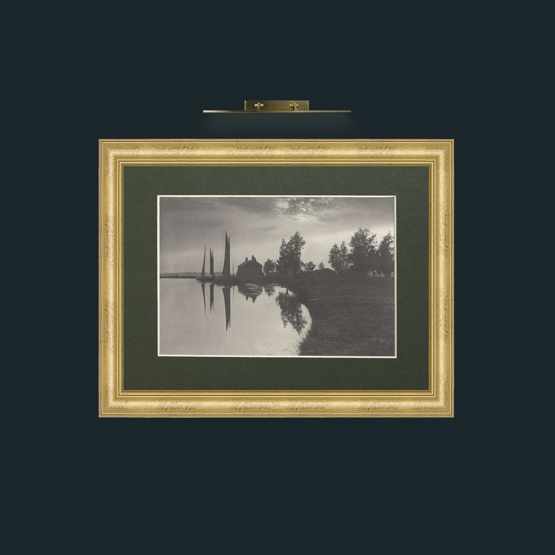 Art-Sailing Boats-Frame-9WideGilt-Mount-2Green.jpg
