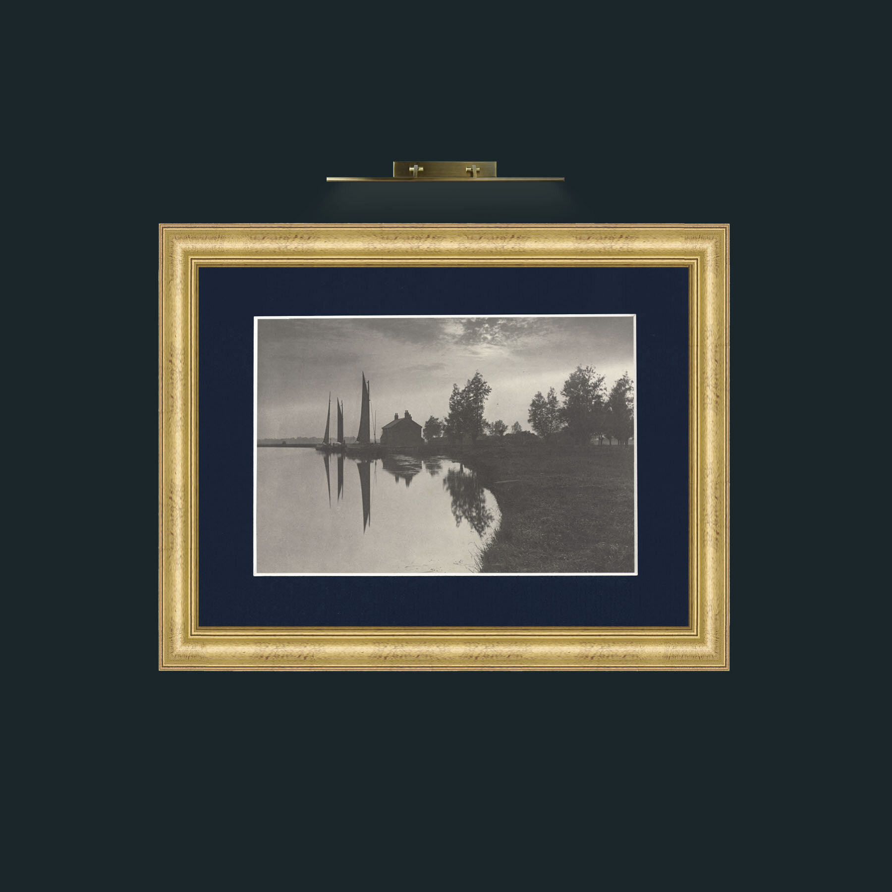 Art-Sailing Boats-Frame-9WideGilt-Mount-3Blue.jpg