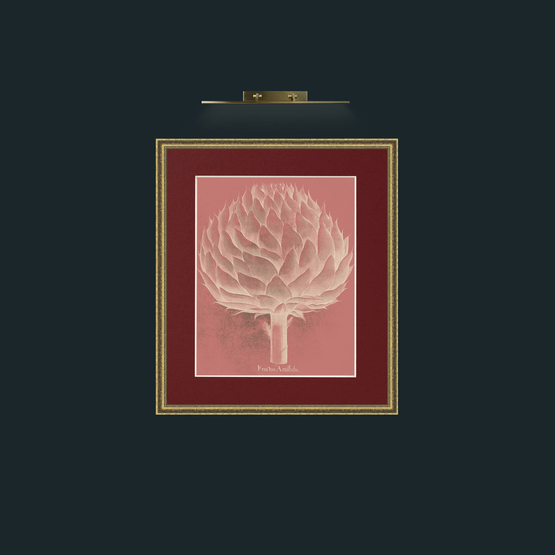 Art-Pink Artichoke-Frame-1GiltTextured-Mount-4Red.jpg