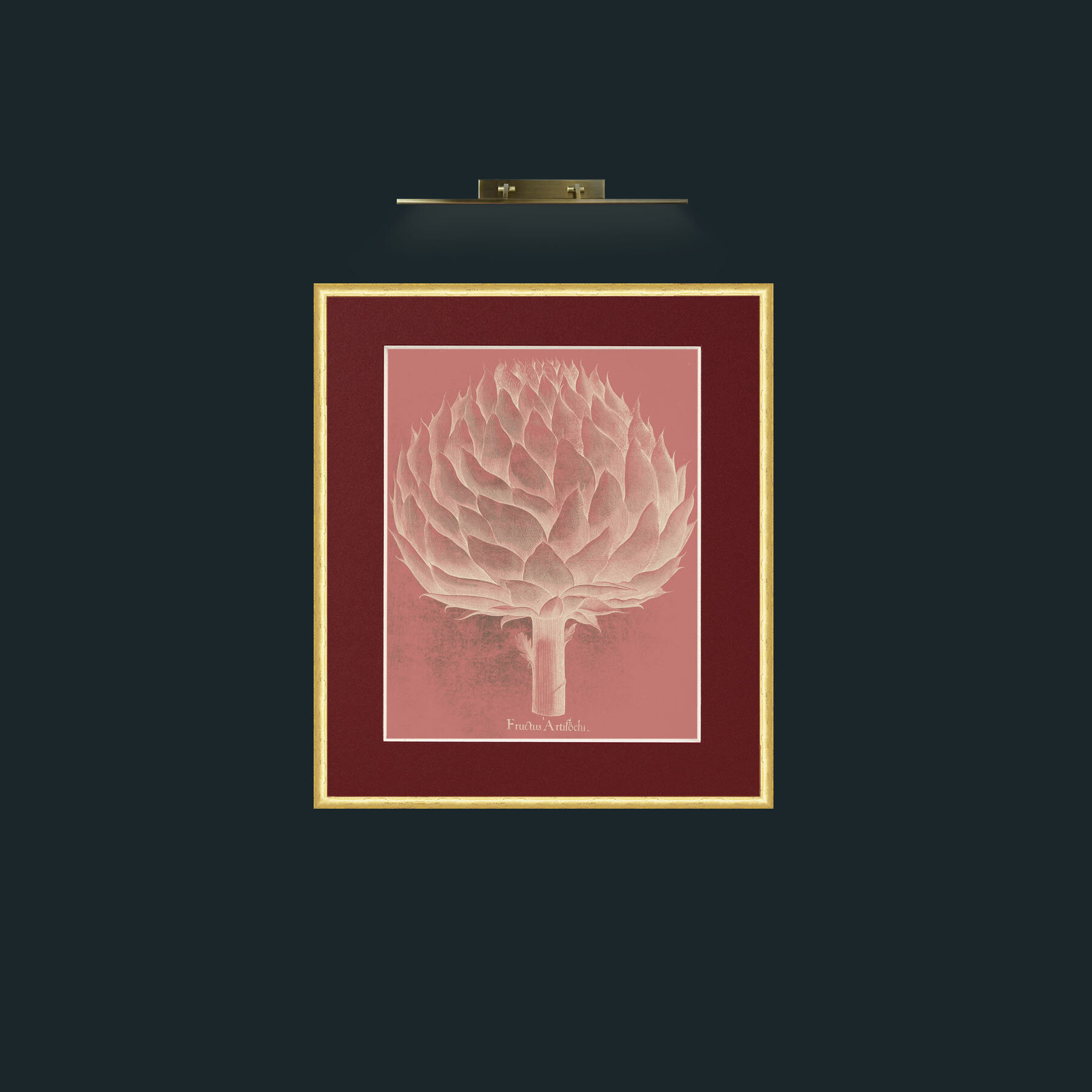 Art-Pink Artichoke-Frame-3RoundedGilt-Mount-4Red.jpg