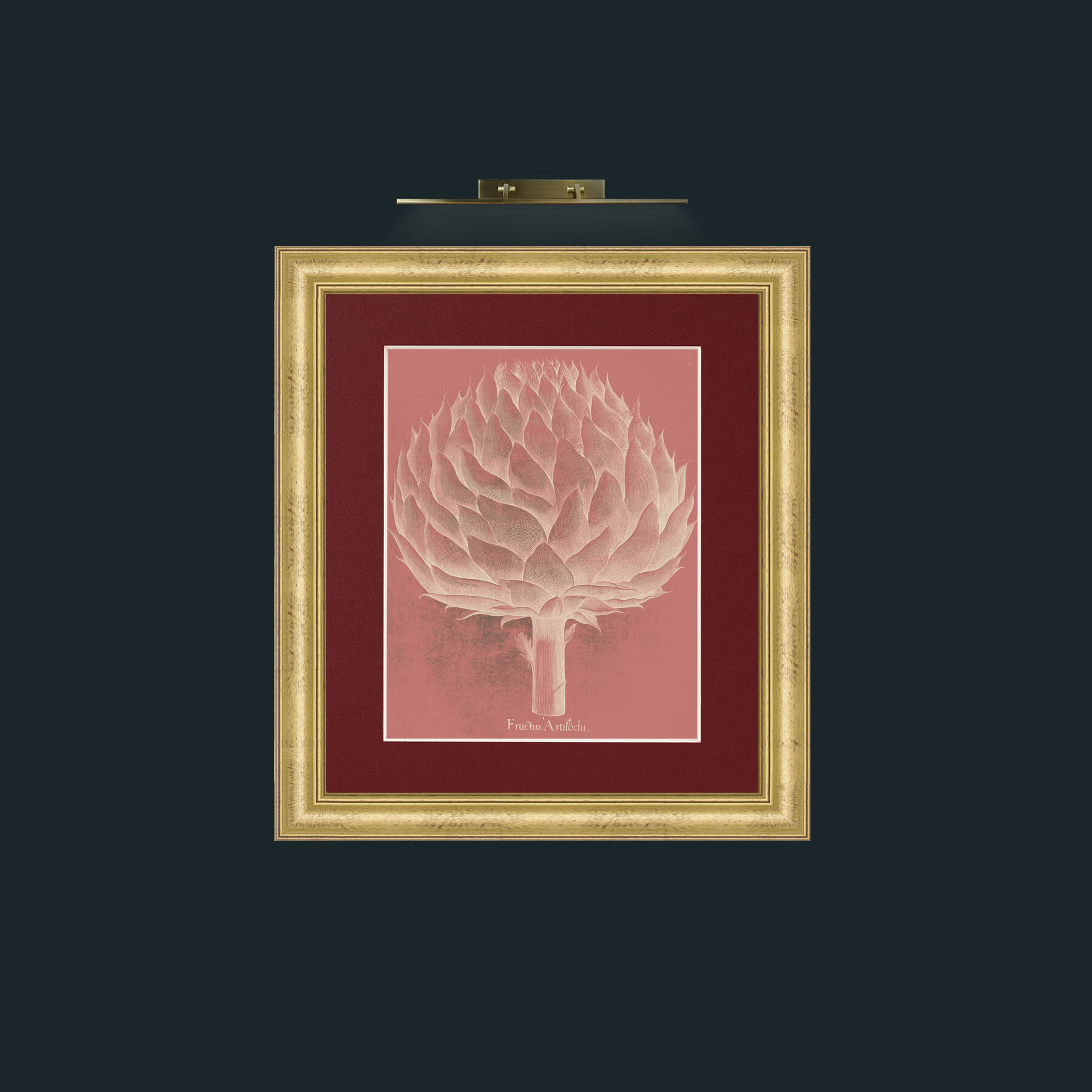 Art-Pink Artichoke-Frame-9WideGilt-Mount-4Red.jpg