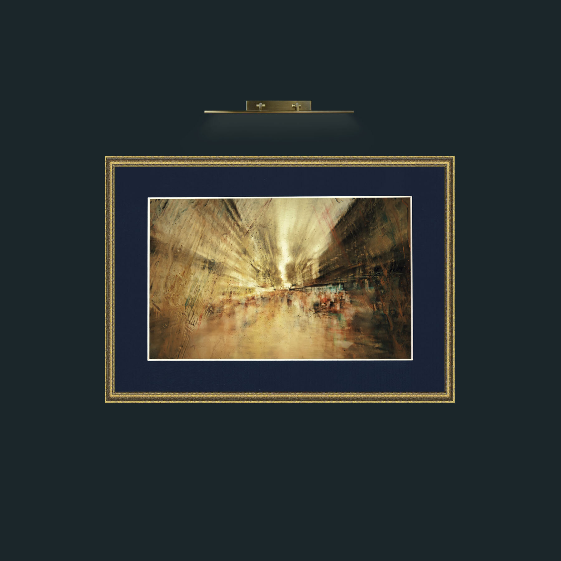 Art-The Street.jpg-Frame-1GiltTextured-Mount-3Blue.jpg