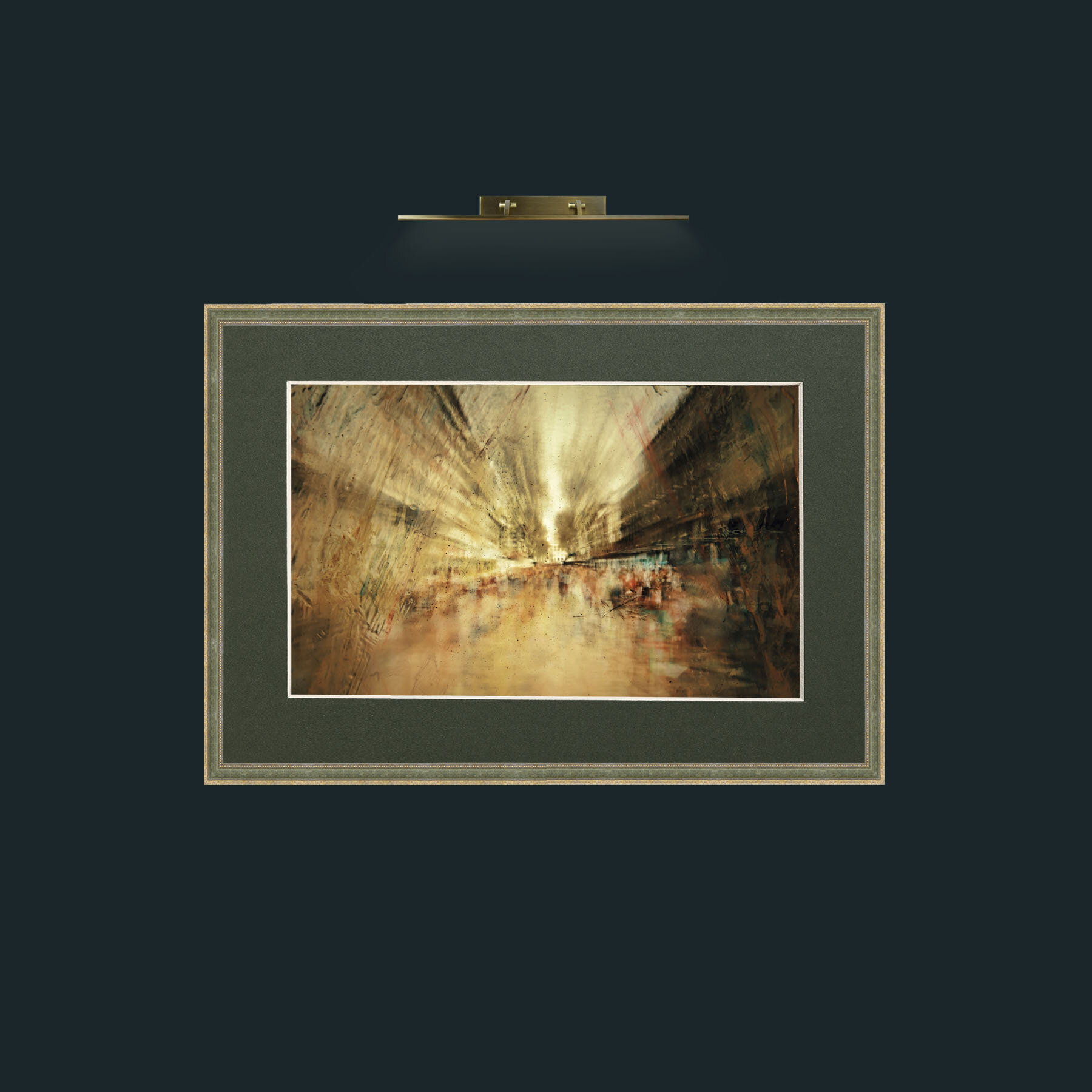 Art-The Street.jpg-Frame-2GreenGiltTextured-Mount-2Green.jpg