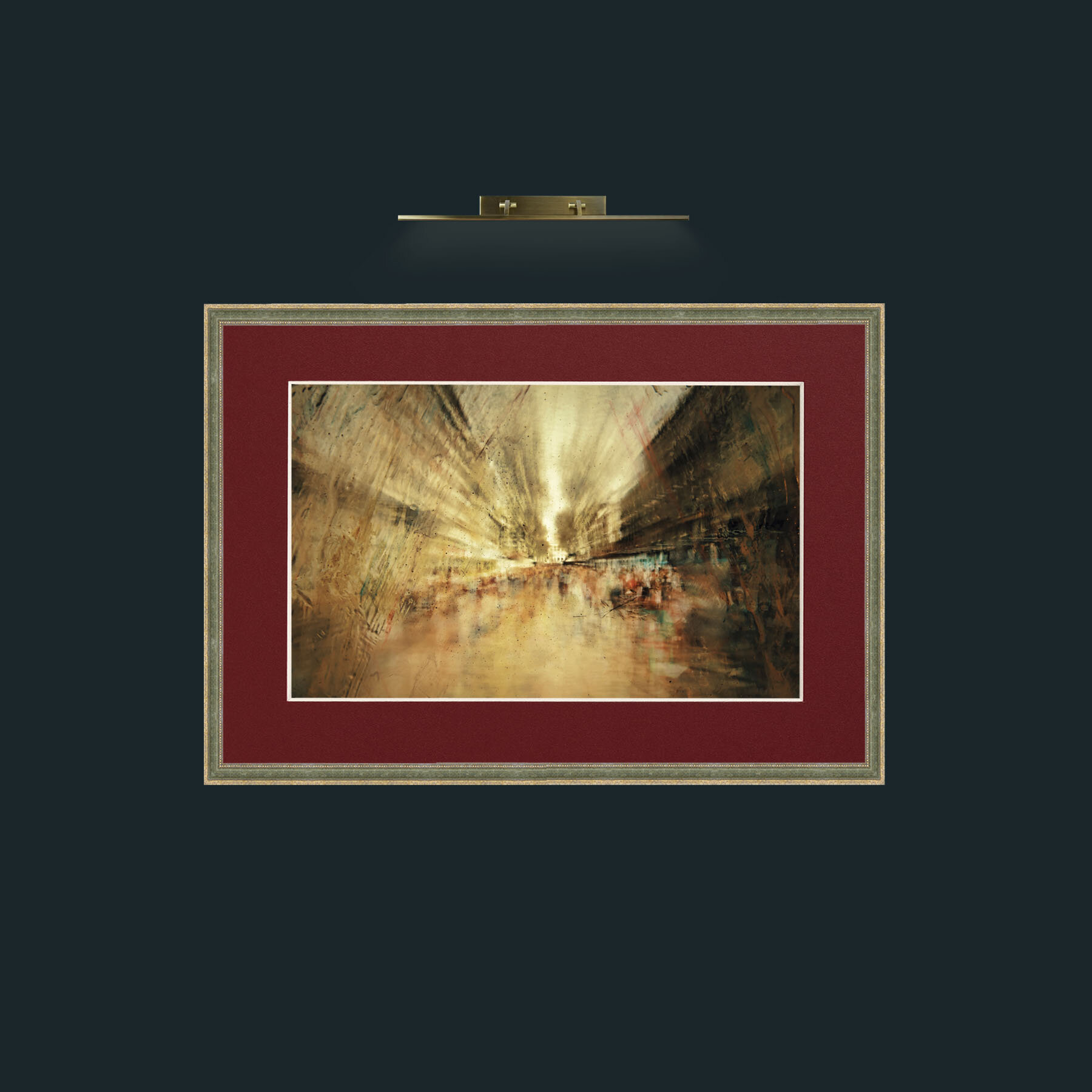 Art-The Street.jpg-Frame-2GreenGiltTextured-Mount-4Red.jpg