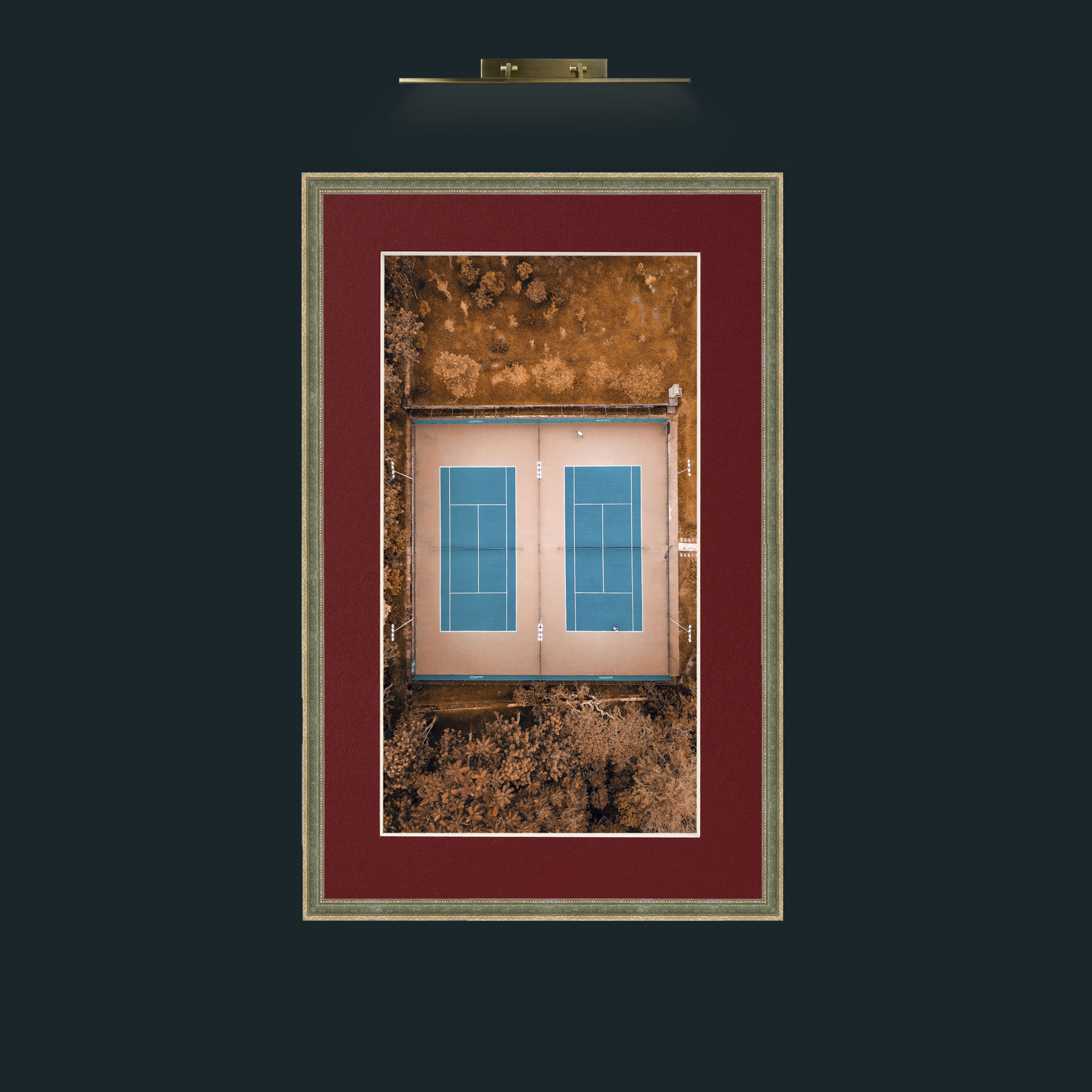 Art-Window to the Court.jpg-Frame-2GreenGoldTextured-Mount-4Red.jpg