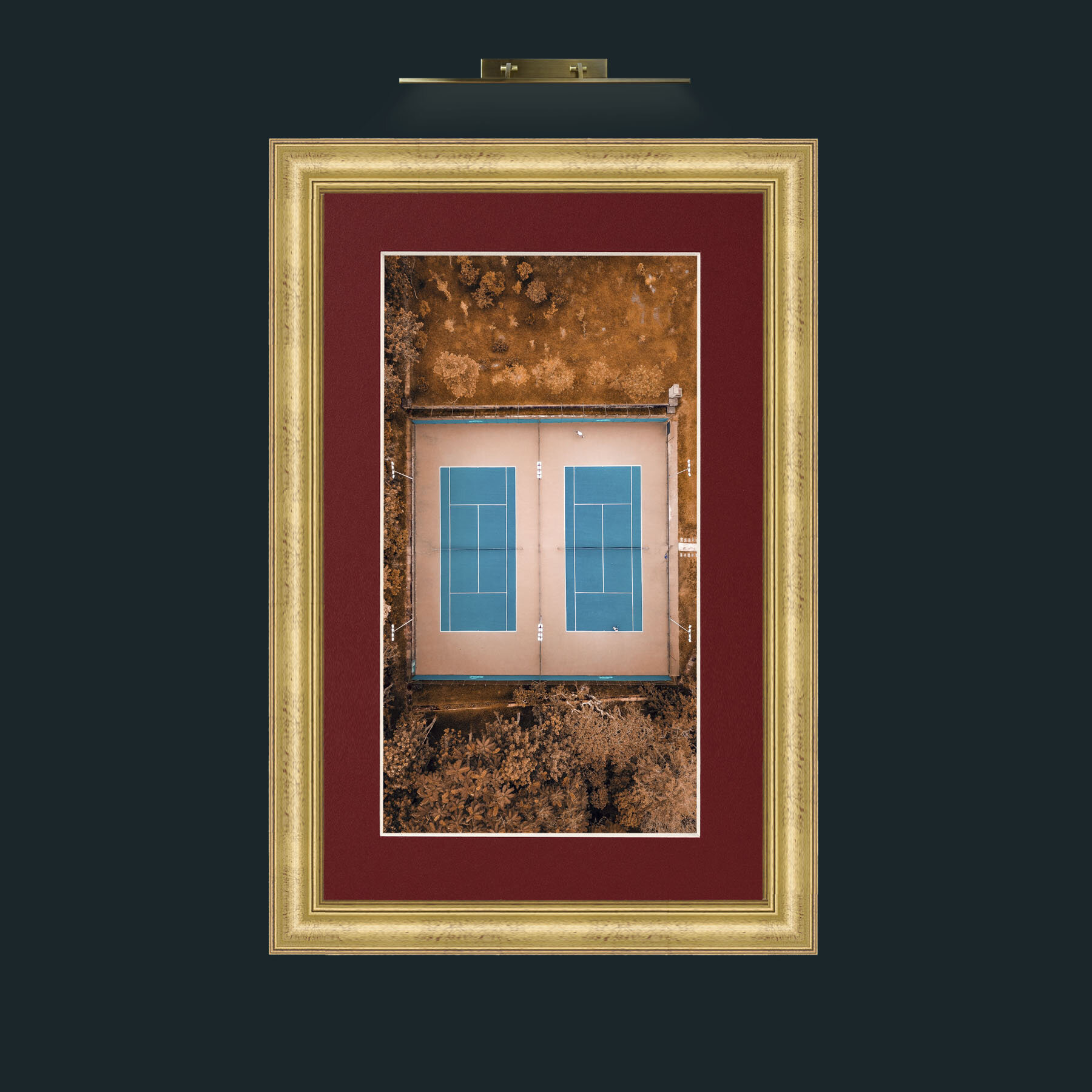 Art-Window to the Court.jpg-Frame-9WideGilt-Mount-4Red.jpg