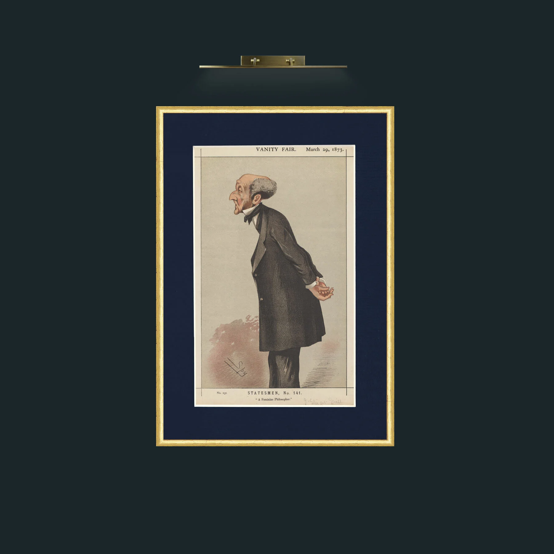 Art-A Feminine Philosopher.jpg-Frame-3Roundedgilt-Mount-3Blue.jpg