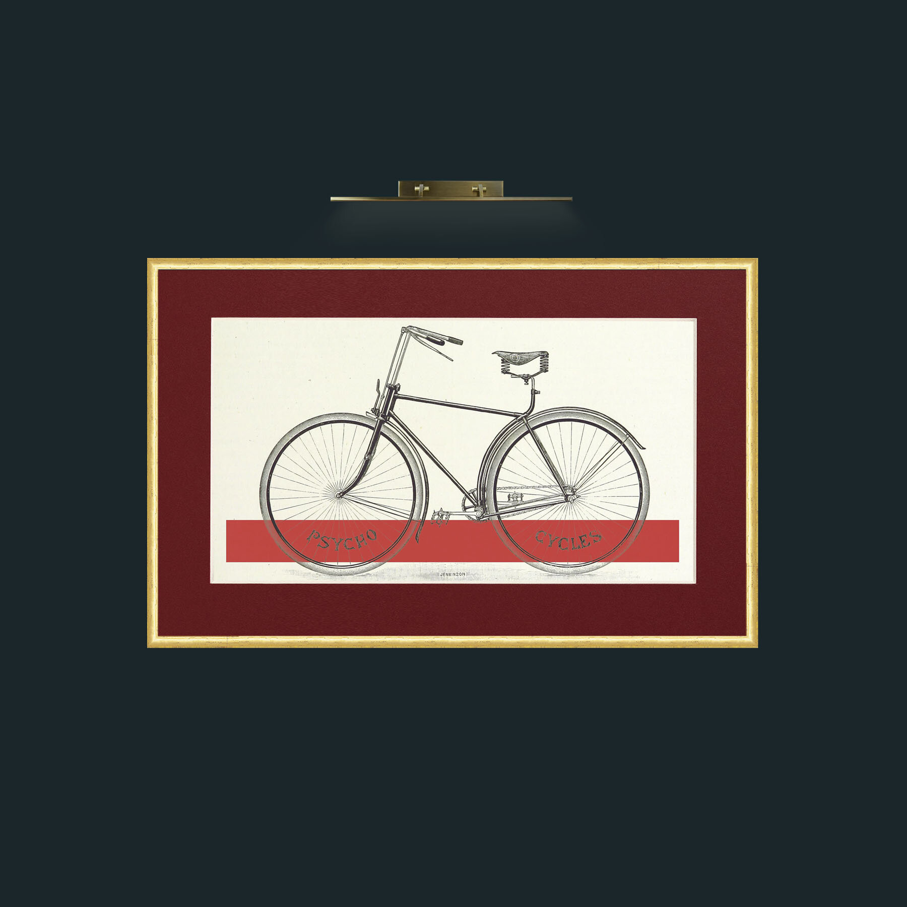 Art-Bicycle.jpg-Frame-3RoundedGilt-Mount-4Red.jpg