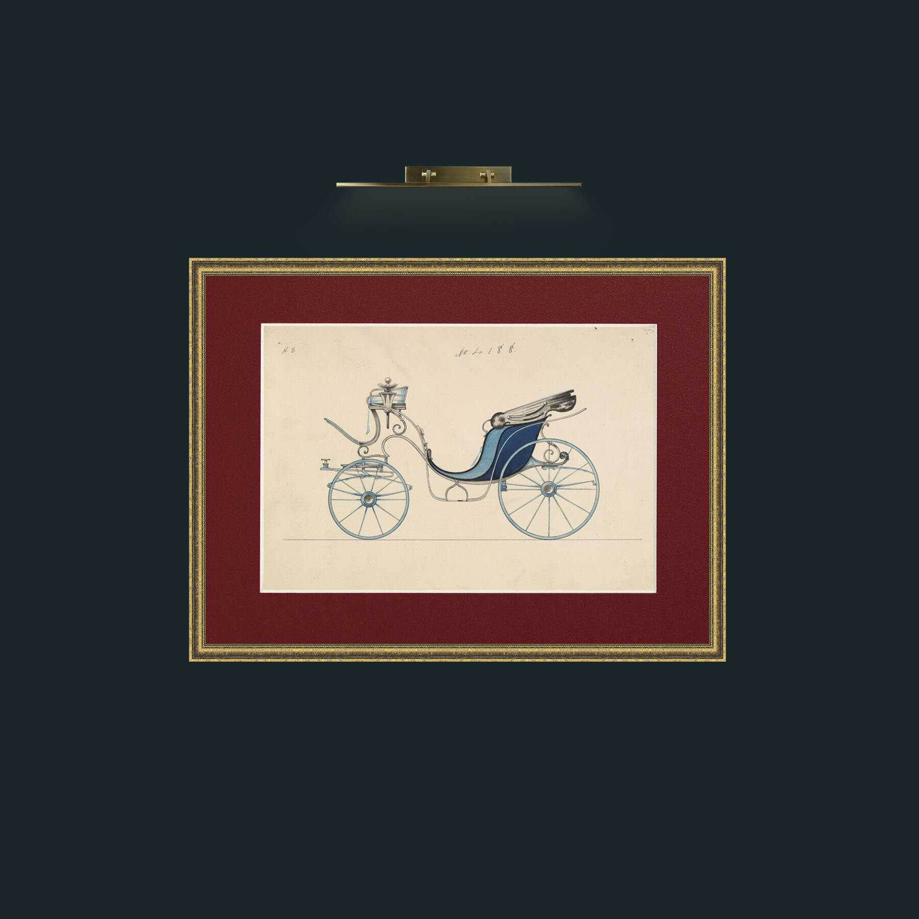 Art-Blue Carriage-Frame-1TexturedGilt-Mount-4Red.jpg